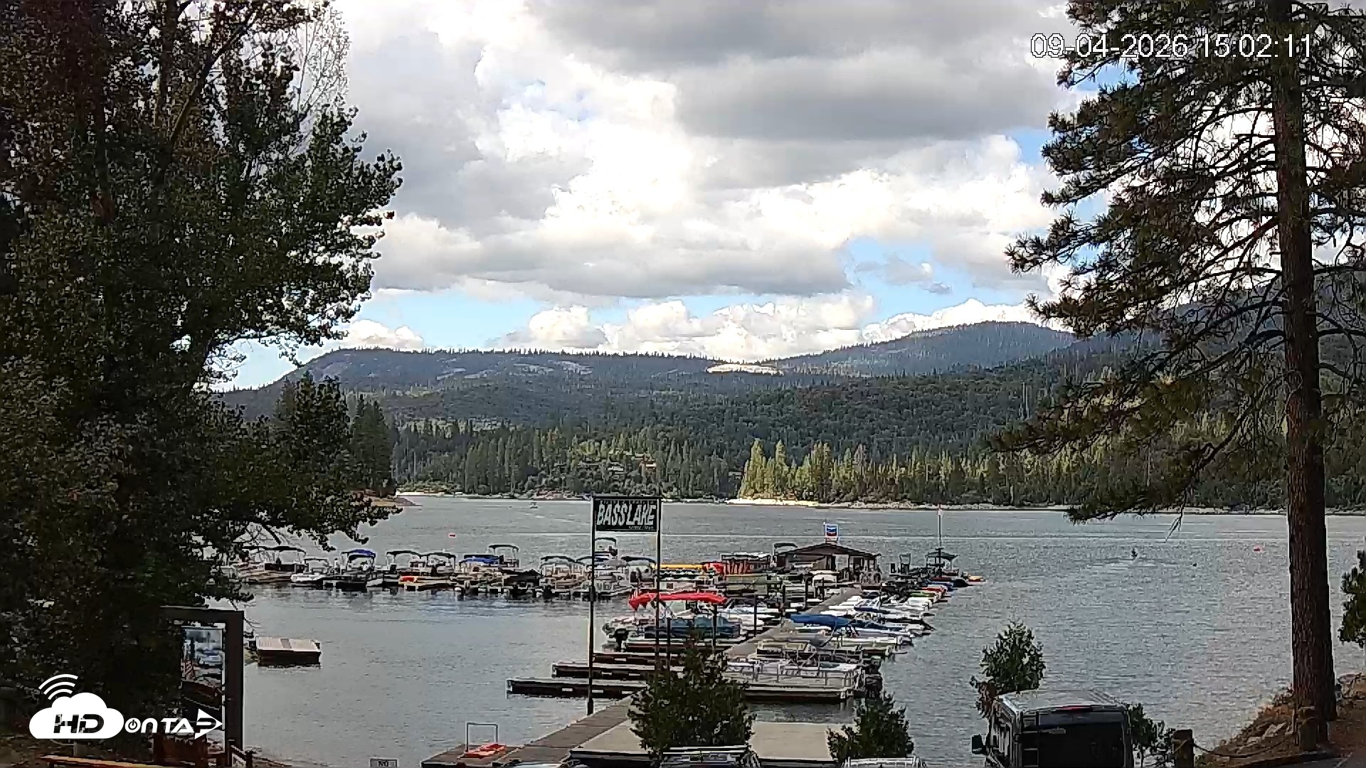 Snapshot of Miller's Landing Resort on Bass Lake Live Webcam taken Sep 4, 2026, 4:01pm PDT