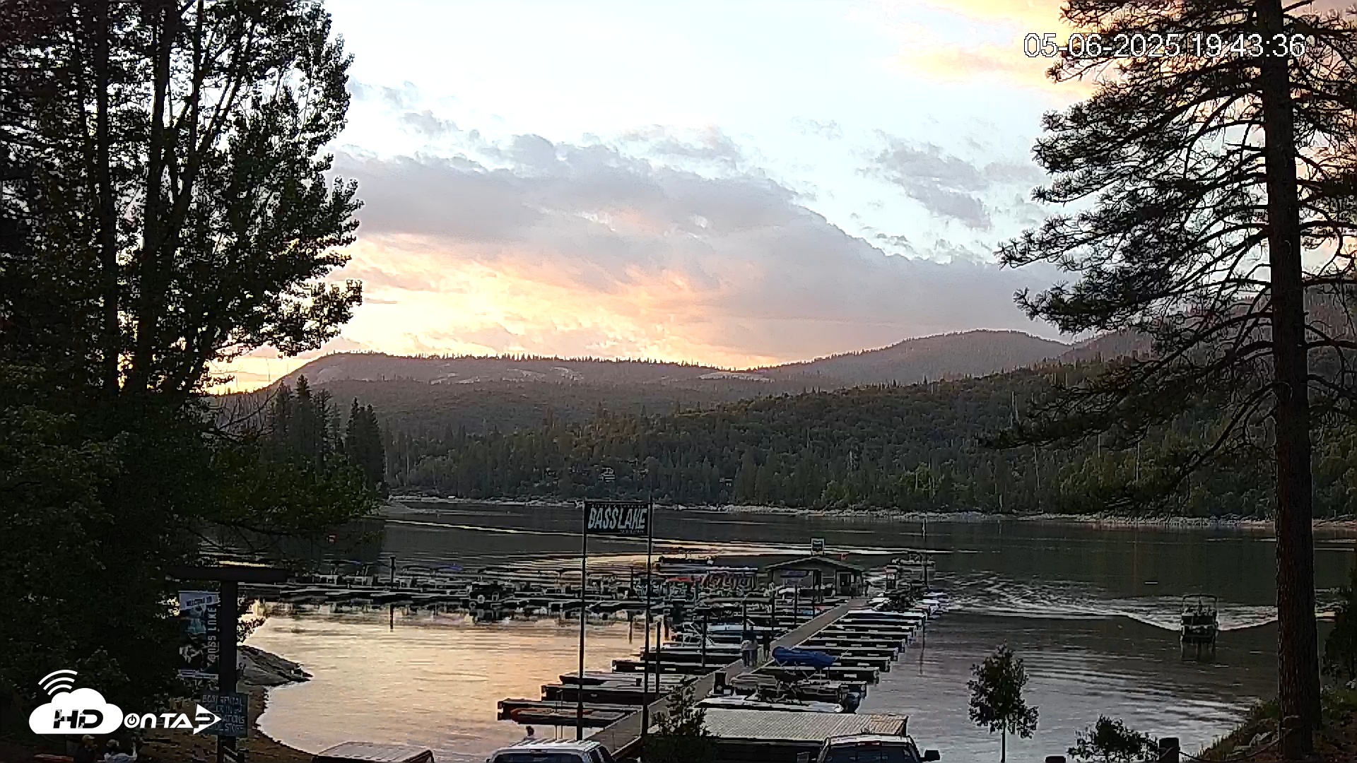Snapshot of Miller's Landing Resort on Bass Lake taken May 6, 2025, 7:44pm PDT