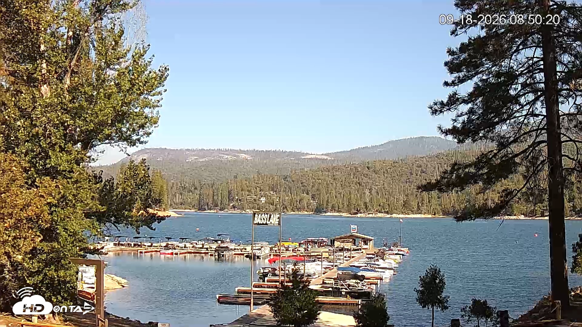 Snapshot of Miller's Landing Resort on Bass Lake Live Webcam taken Sep 18, 2026, 9:50am PDT