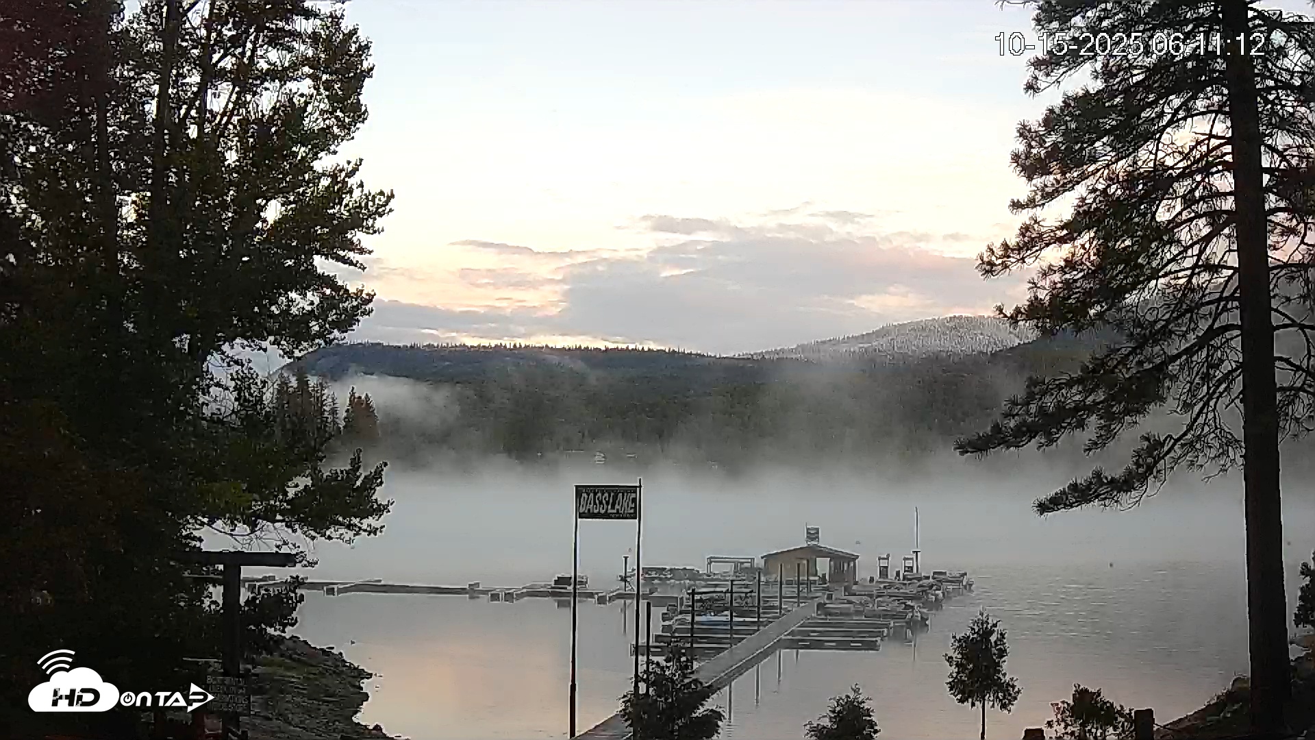 Snapshot of Miller's Landing Resort on Bass Lake Live Webcam taken Oct 15, 2025, 7:11am PDT