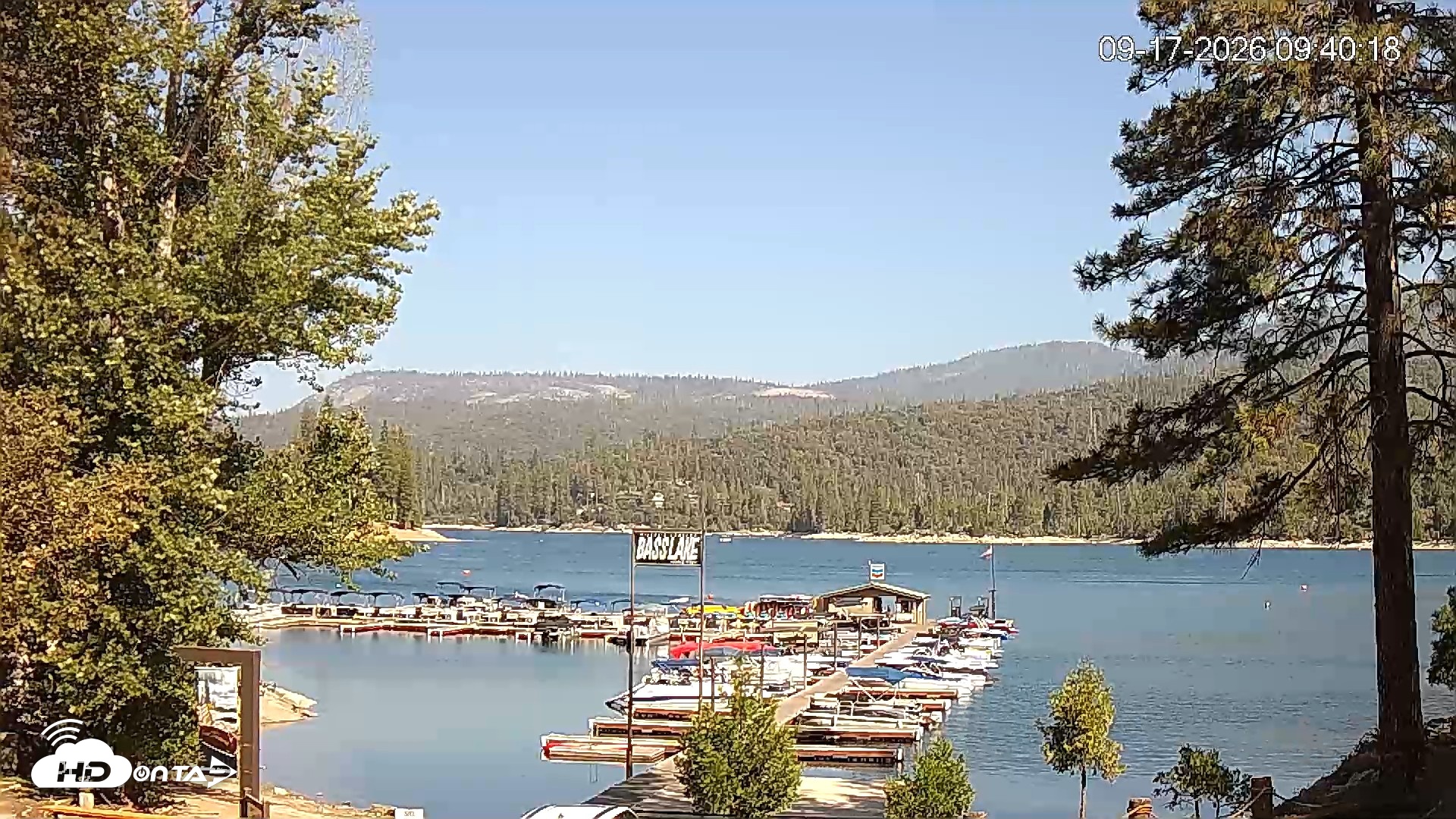 Snapshot of Miller's Landing Resort on Bass Lake Live Webcam taken Sep 17, 2026, 10:40am PDT