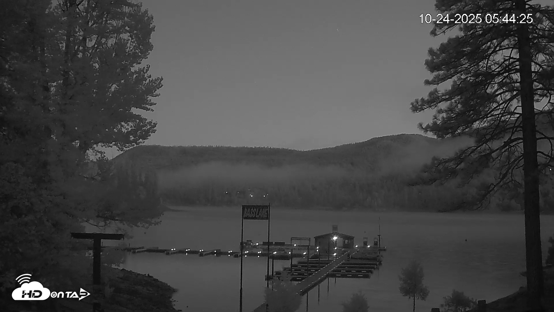 Snapshot of Miller's Landing Resort on Bass Lake Live Webcam taken Oct 24, 2025, 6:44am PDT