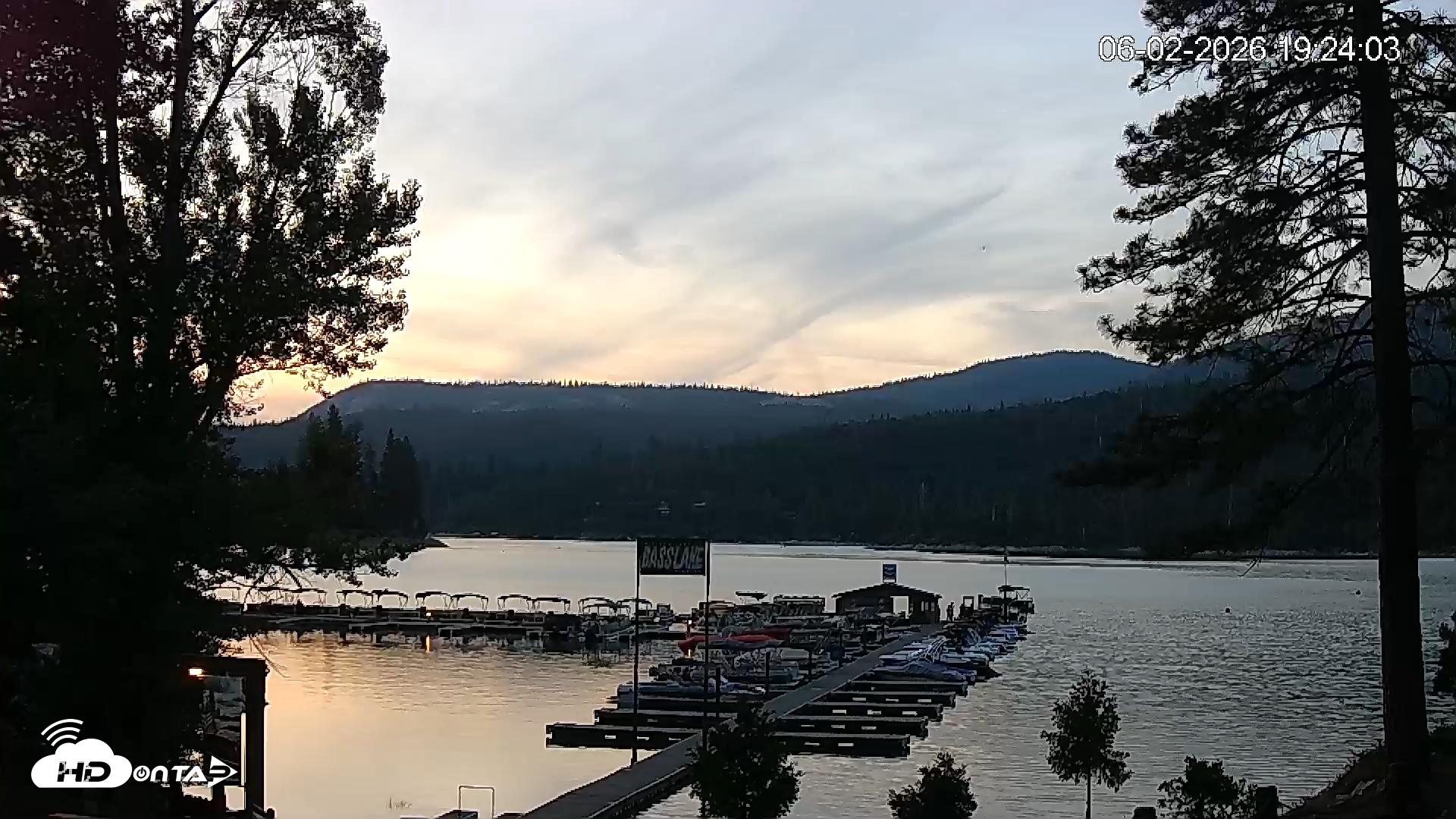 Snapshot of Miller's Landing Resort on Bass Lake Live Webcam taken Jun 2, 2026, 8:23pm PDT