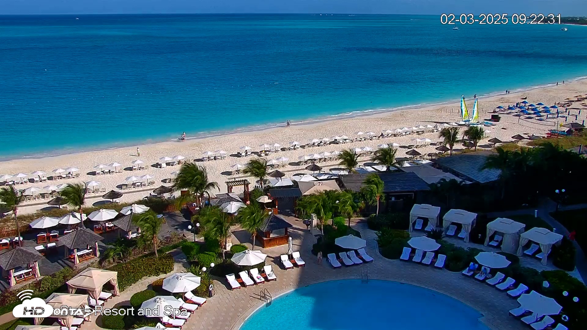 Snapshot of Turks and Caicos Seven Stars Resort Live Webcam taken Feb 3, 2025, 9:25am EST
