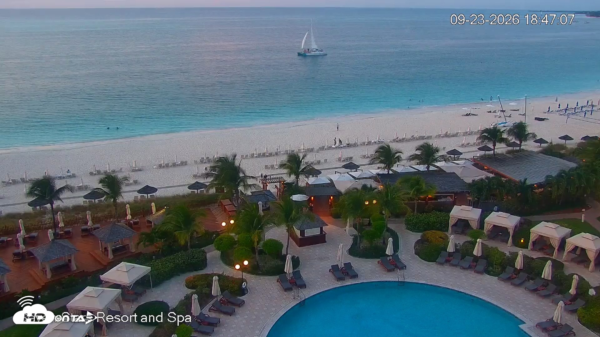 Snapshot of Turks and Caicos Seven Stars Resort Live Webcam taken Sep 23, 2026, 6:50pm EDT