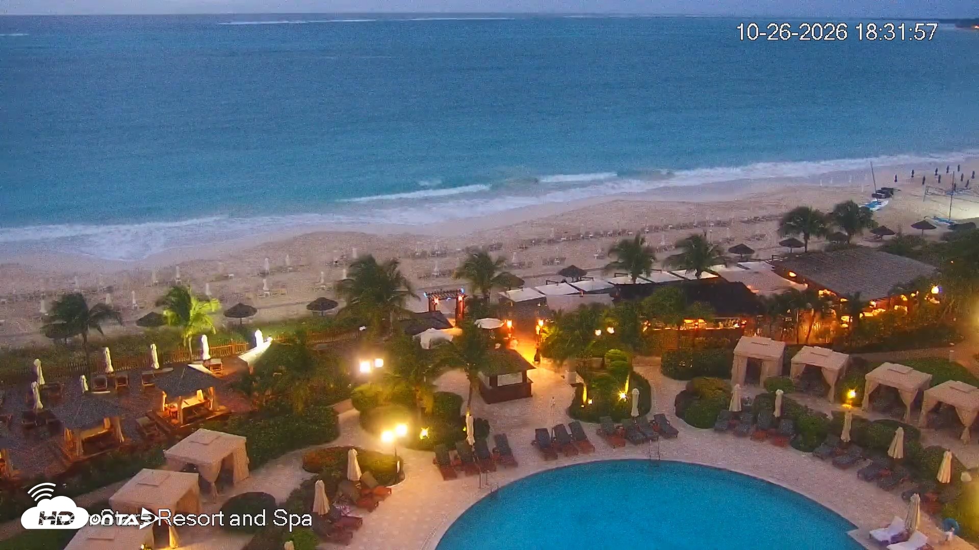 Snapshot of Turks and Caicos Seven Stars Resort Live Webcam taken Oct 26, 2026, 6:34pm EDT
