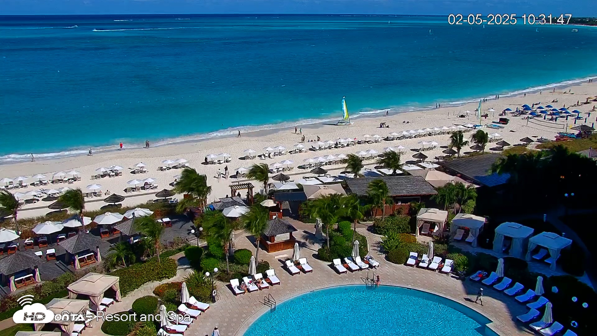 Snapshot of Turks and Caicos Seven Stars Resort Live Webcam taken Feb 5, 2025, 10:34am EST