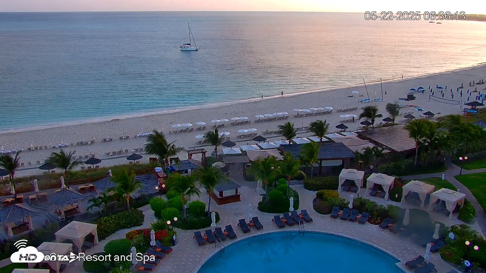 Snapshot of Turks and Caicos Seven Stars Resort Live Webcam taken May 22, 2025, 6:39am EDT