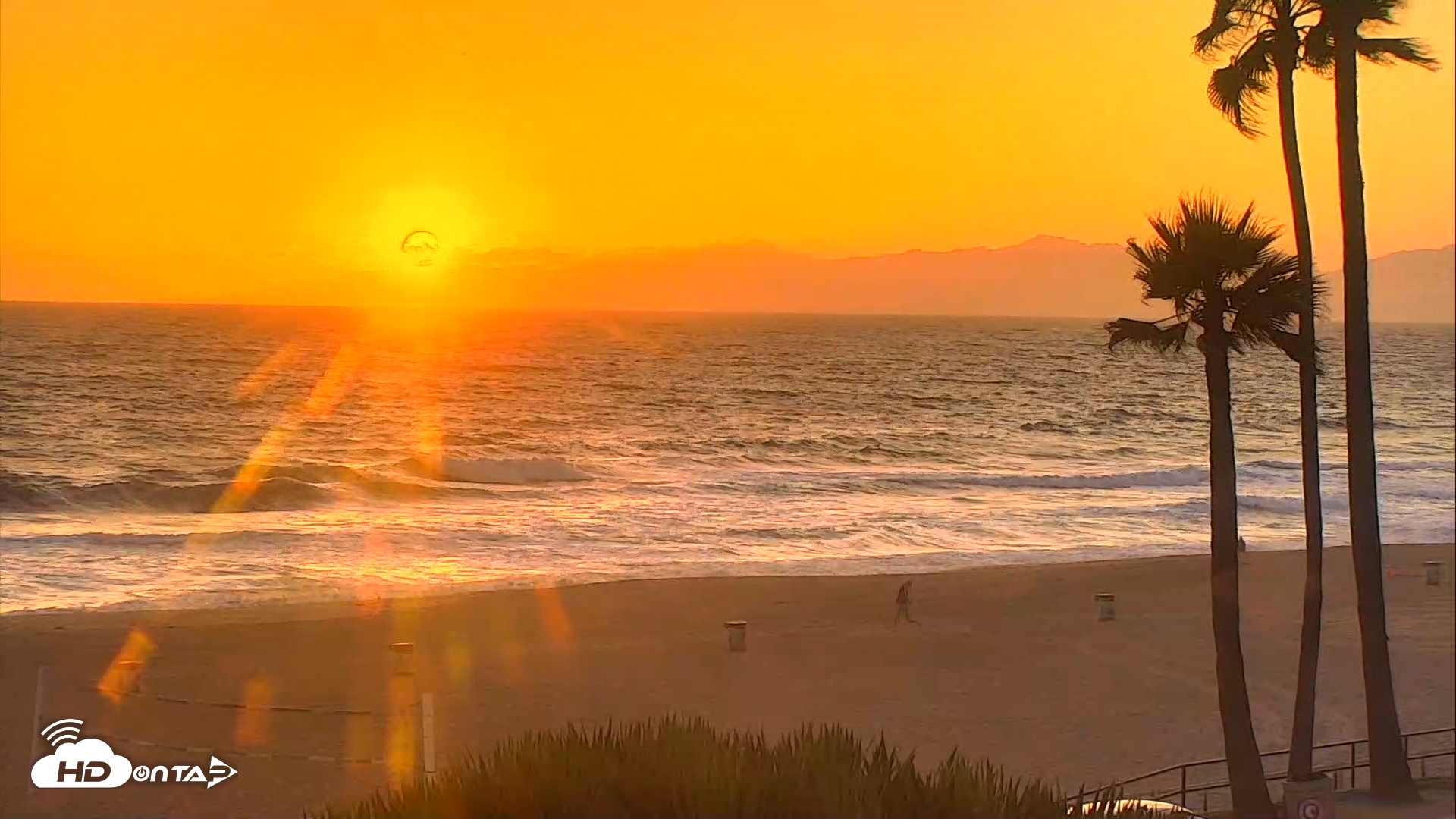 Snapshot of El Porto Beach Roving Live Cam taken May 12, 2025, 7:40pm PDT