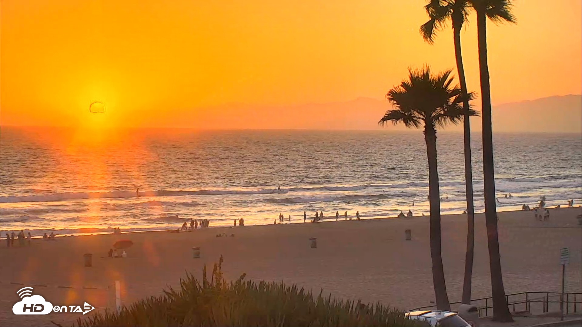 Snapshot of El Porto Beach Roving Live Cam taken Aug 1, 2026, 7:49pm PDT