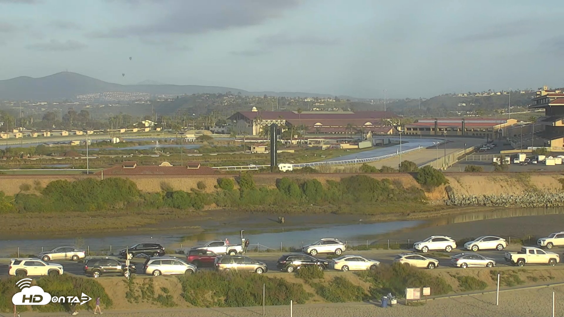Snapshot of Del Mar's Dog Beach - River Mouth Live Webcam taken Feb 14, 2026, 4:59pm PST