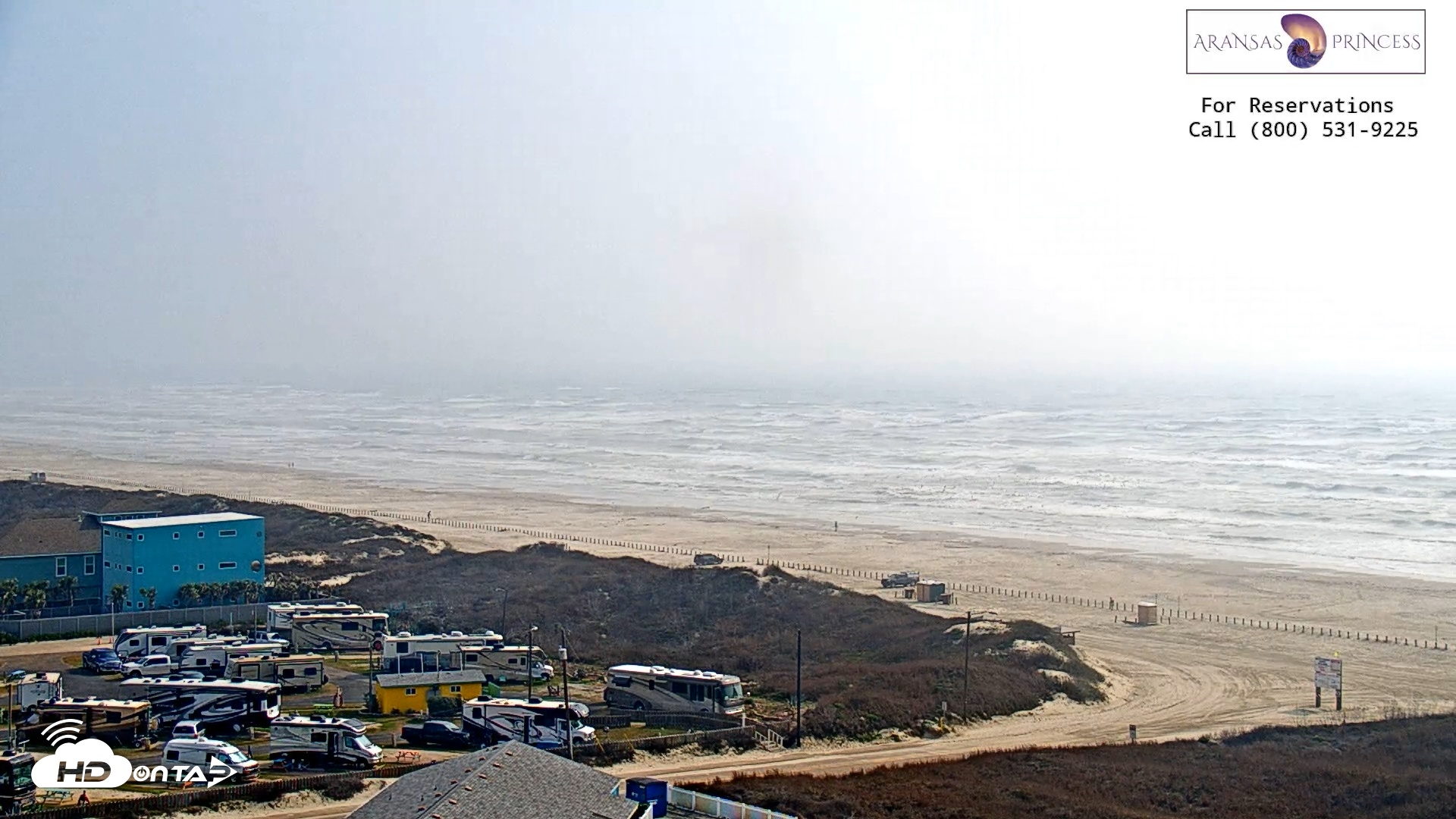 Snapshot of Aransas Princess - Port Aransas Beach Live Webcam taken Mar 4, 2025, 10:01am CST