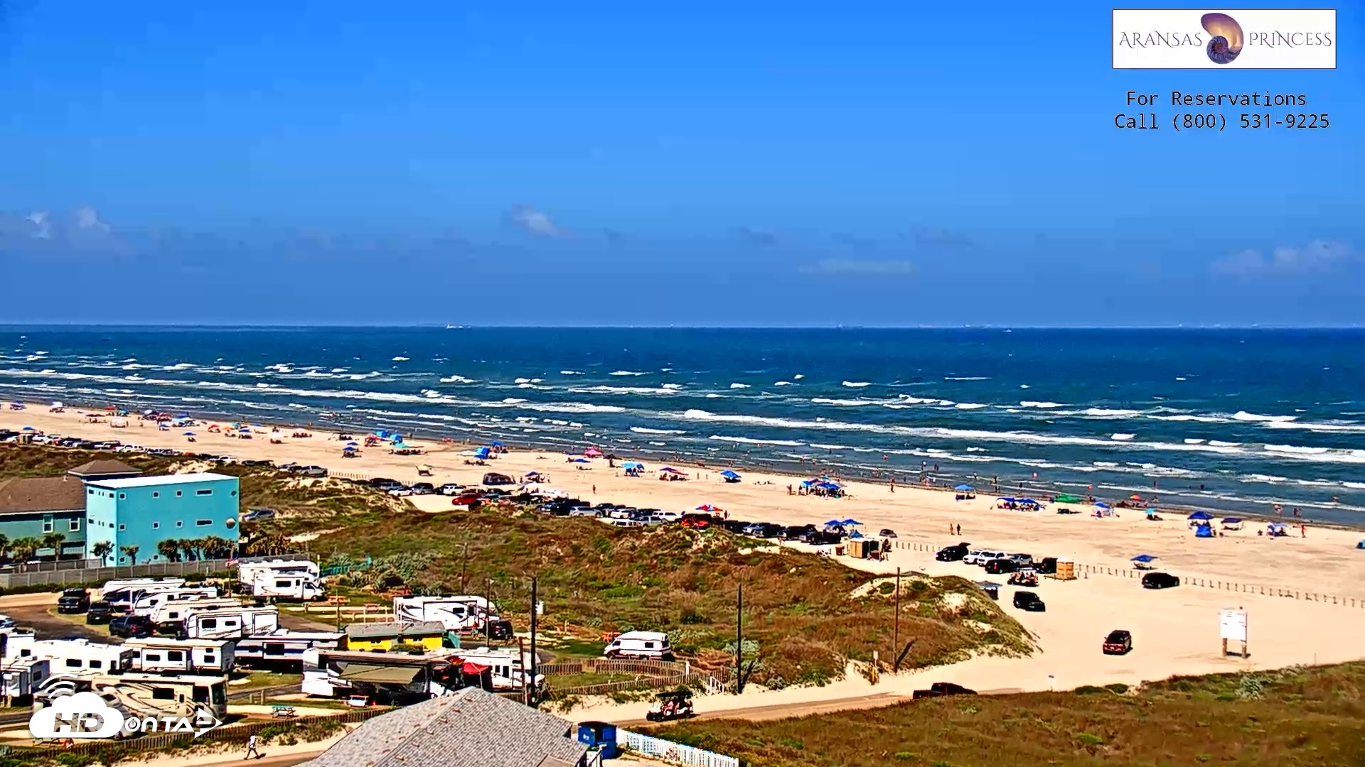 Snapshot of Aransas Princess - Port Aransas Beach Live Webcam taken Jun 7, 2025, 4:38pm CDT