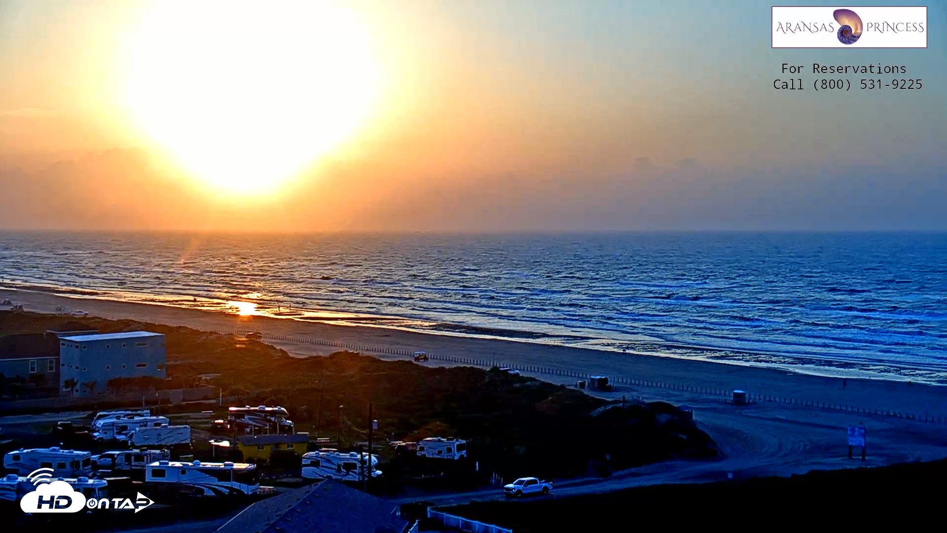 Snapshot of Aransas Princess - Port Aransas Beach Live Webcam taken Jun 13, 2025, 6:51am CDT