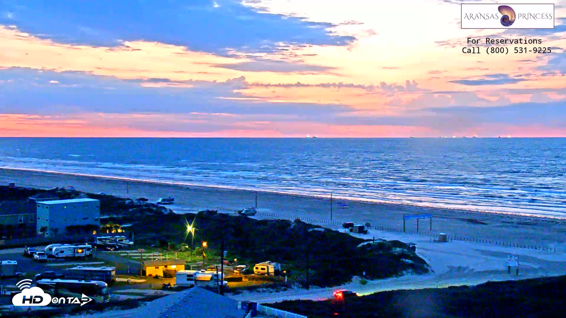 Snapshot of Aransas Princess - Port Aransas Beach Live Webcam taken May 4, 2025, 6:23am CDT