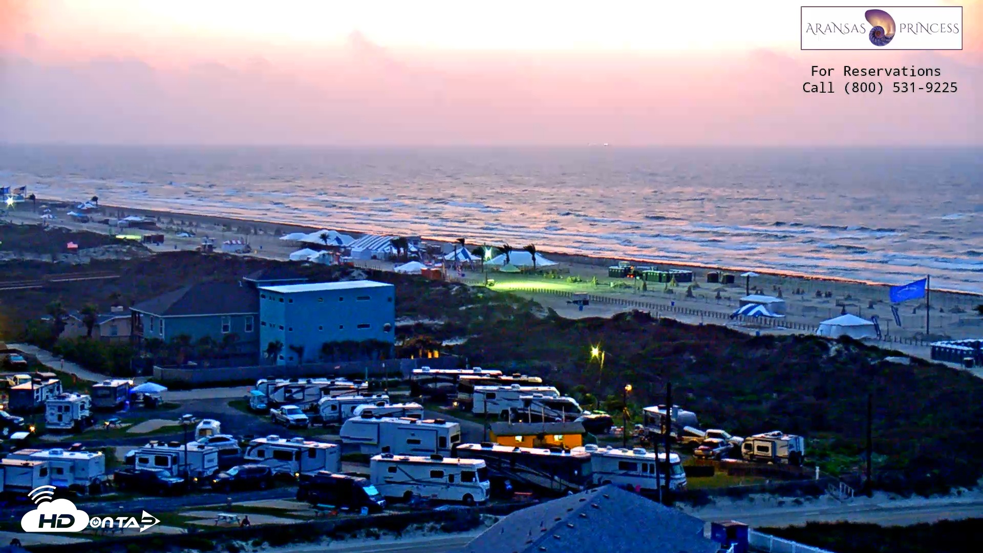 Snapshot of Aransas Princess - Port Aransas Beach Live Webcam taken Apr 28, 2025, 6:37am CDT