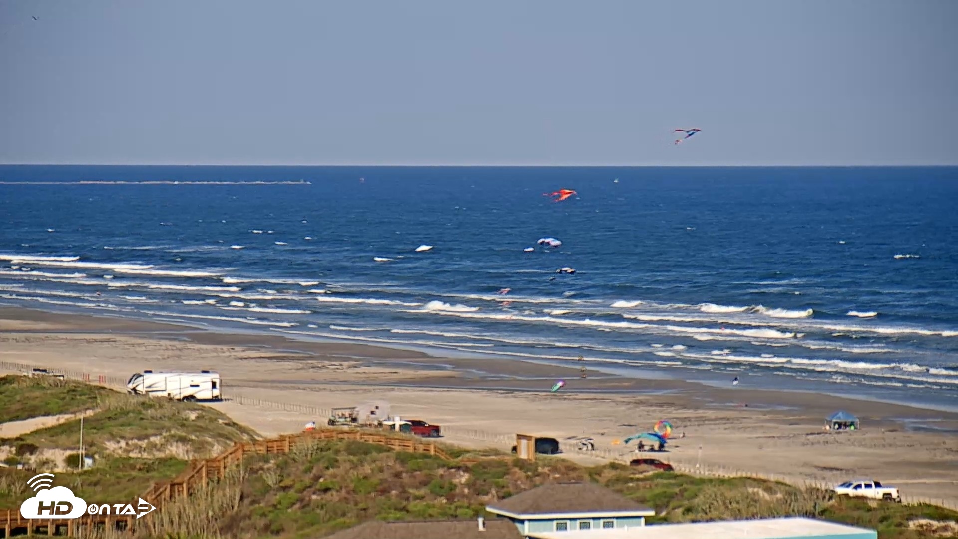 Snapshot of Aransas Princess - Port Aransas Beach Live Webcam taken Oct 8, 2026, 5:14pm CDT