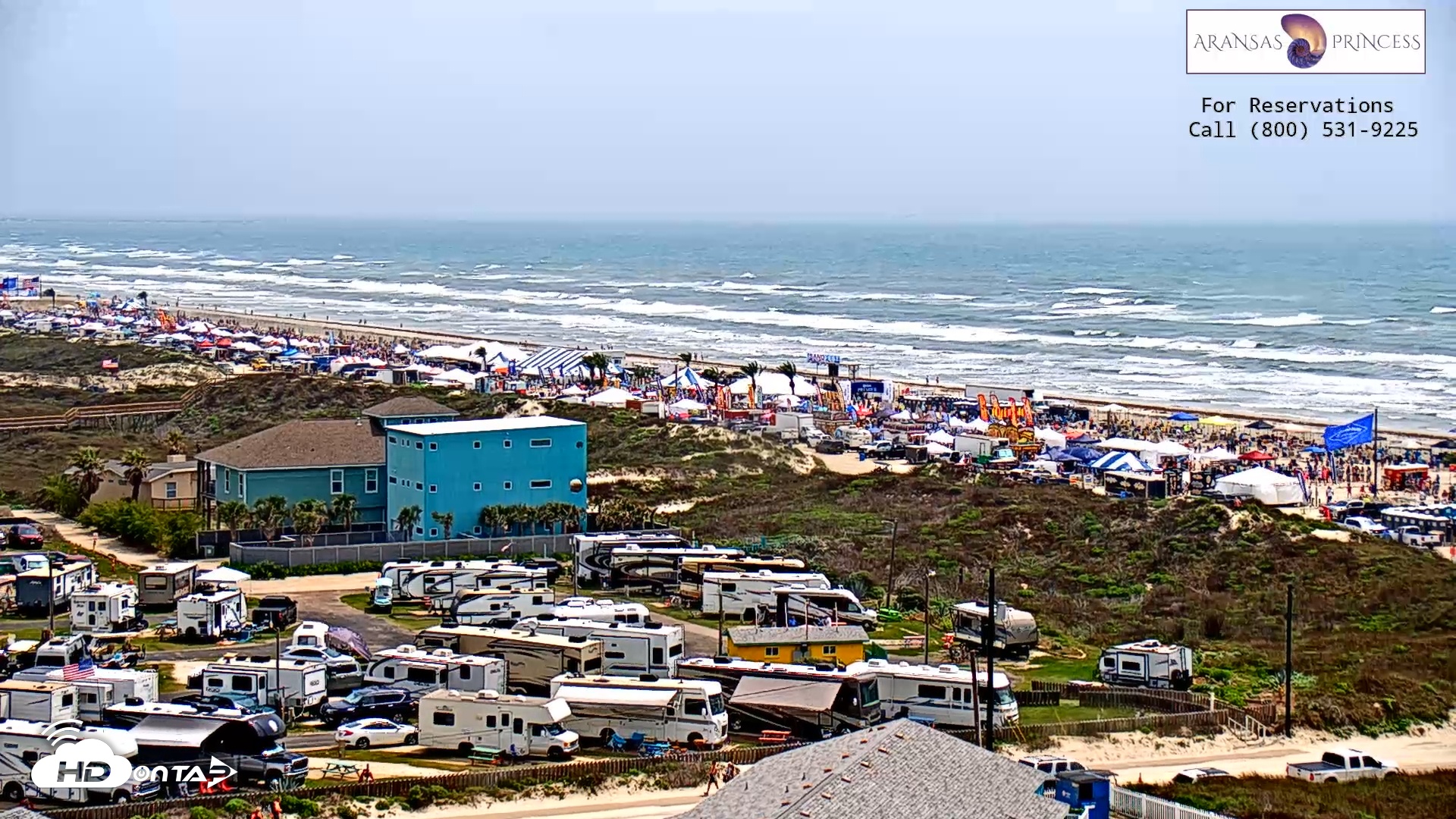 Snapshot of Aransas Princess - Port Aransas Beach Live Webcam taken Apr 26, 2025, 11:43am CDT