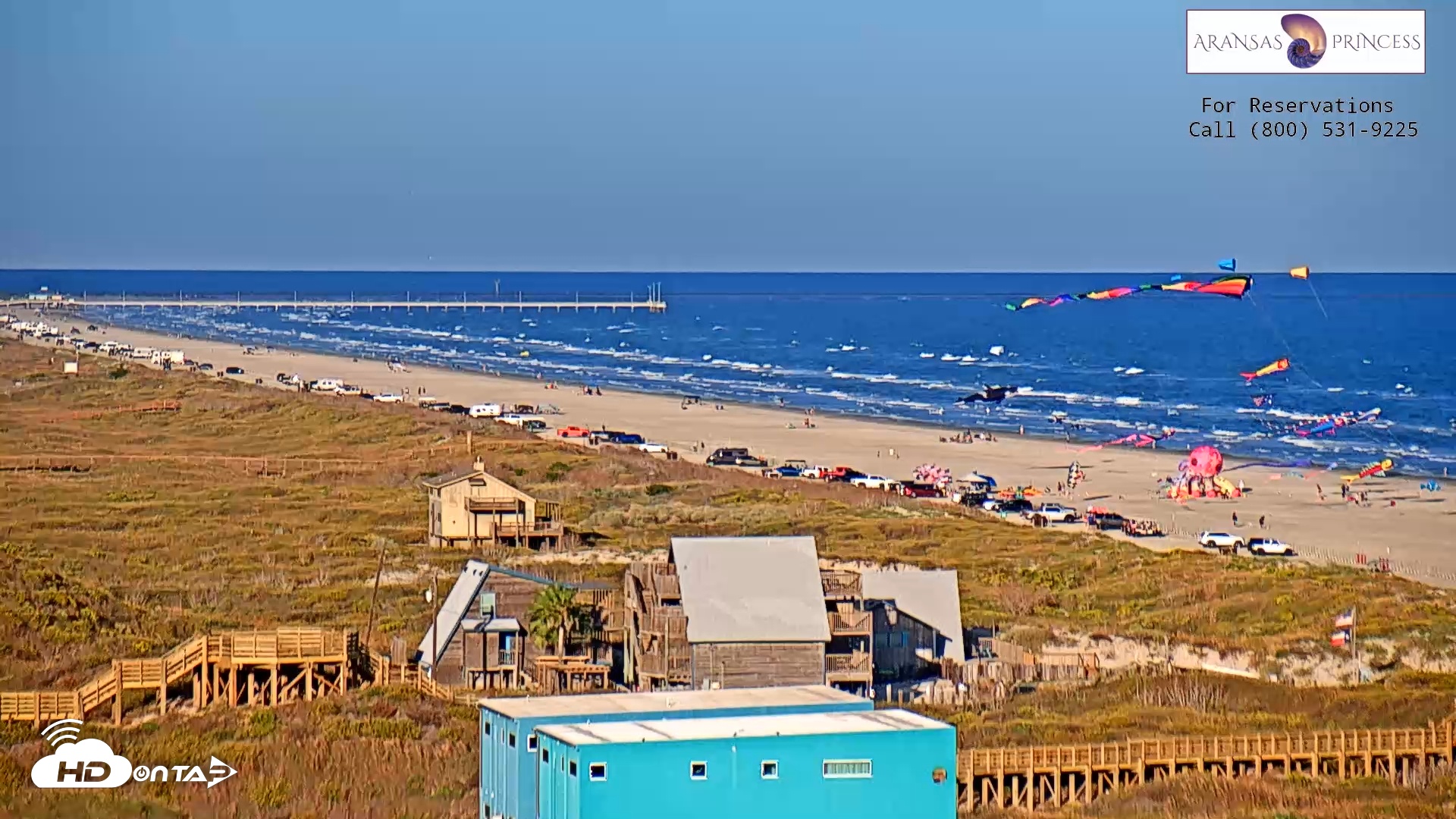 Snapshot of Aransas Princess - Port Aransas Beach Live Webcam taken Nov 15, 2025, 4:35pm CST