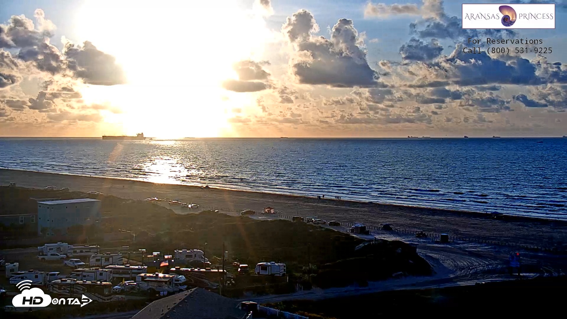 Snapshot of Aransas Princess - Port Aransas Beach Live Webcam taken Jun 28, 2025, 7:02am CDT