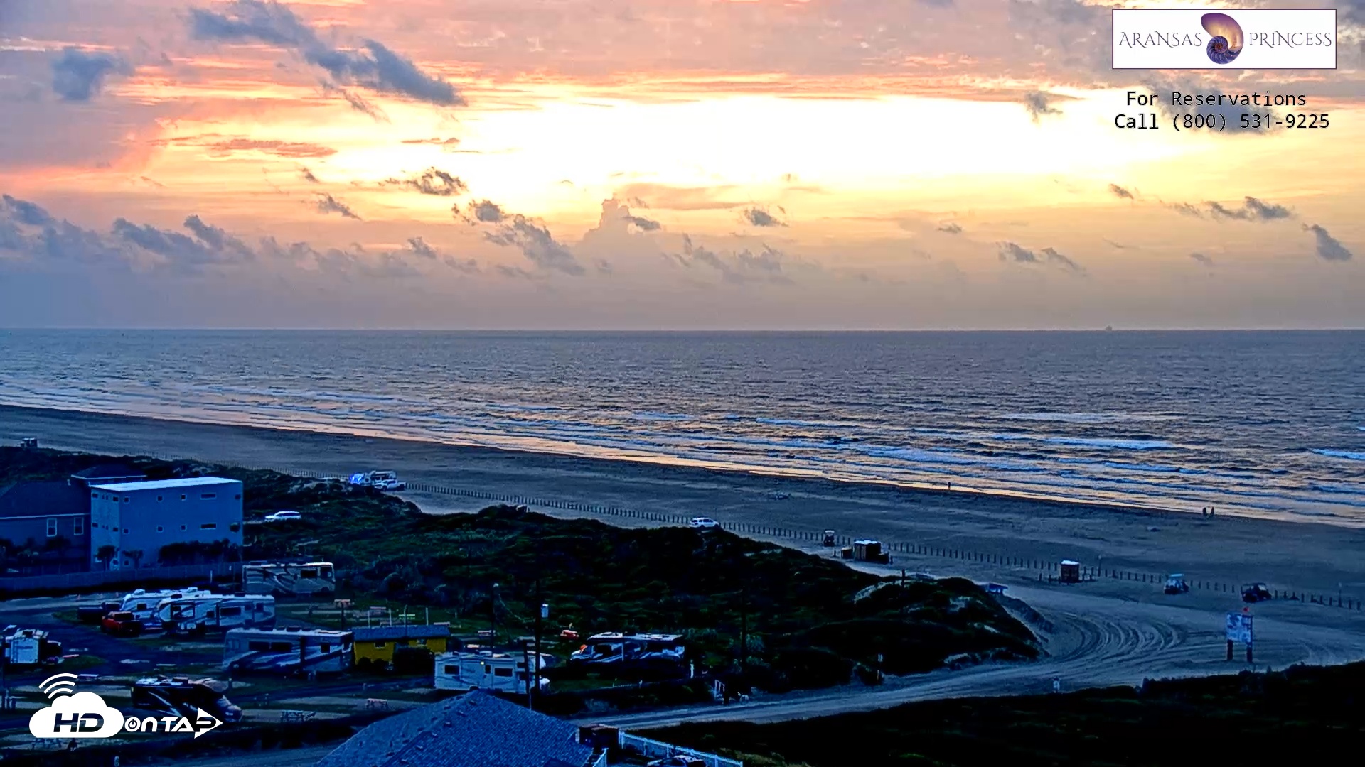 Snapshot of Aransas Princess - Port Aransas Beach Live Webcam taken Jul 2, 2025, 6:35am CDT