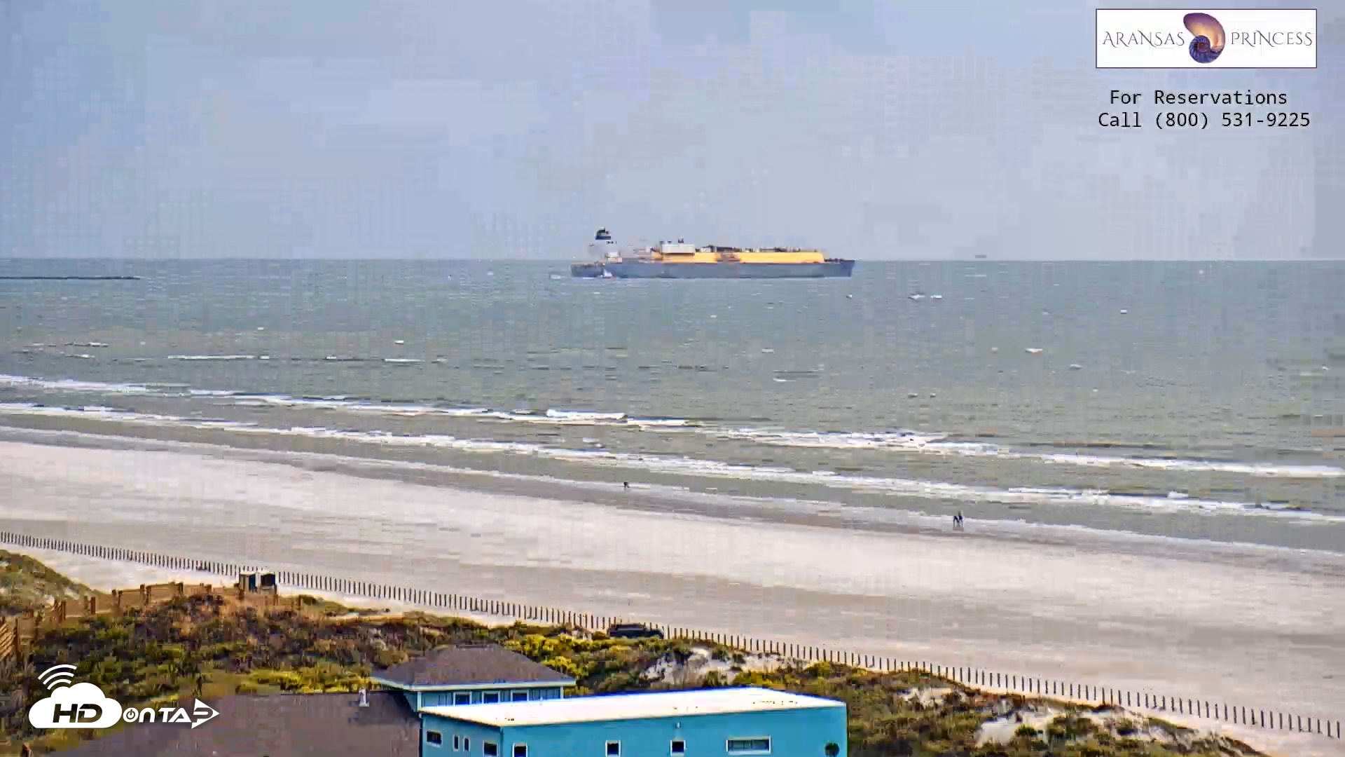 Snapshot of Aransas Princess - Port Aransas Beach Live Webcam taken Nov 9, 2025, 9:22am CST