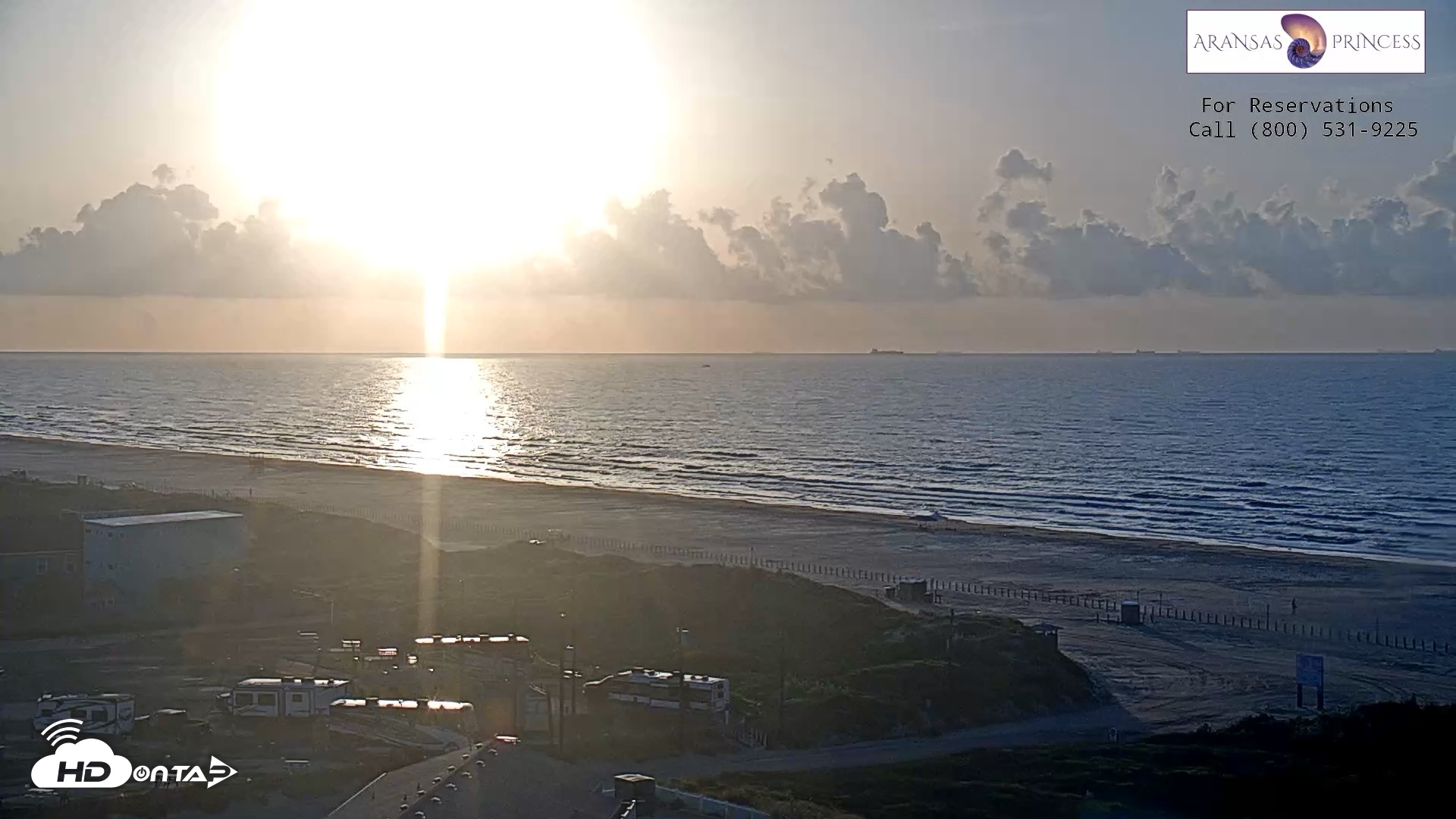 Snapshot of Aransas Princess - Port Aransas Beach Live Webcam taken Jul 2, 2026, 7:09am CDT