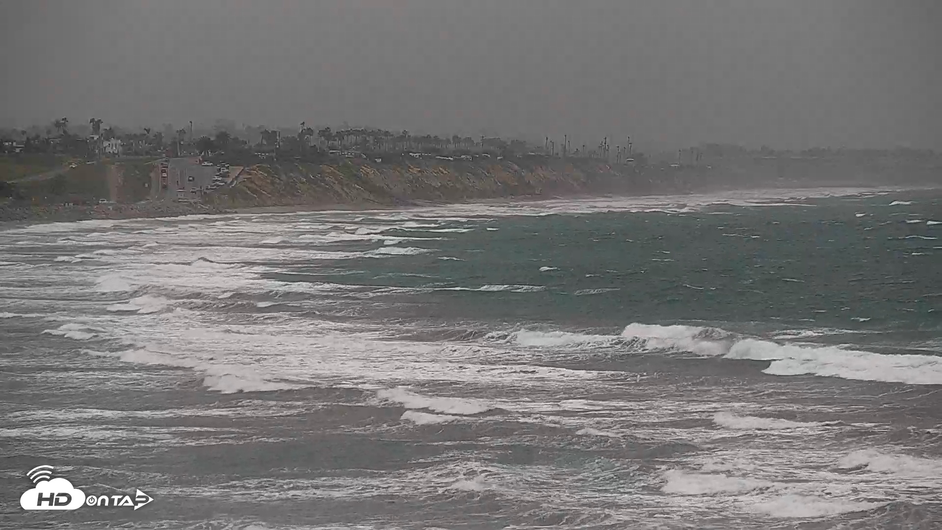 Snapshot of Terramar Point Surf Live Webcam taken Feb 16, 2026, 11:15am PST