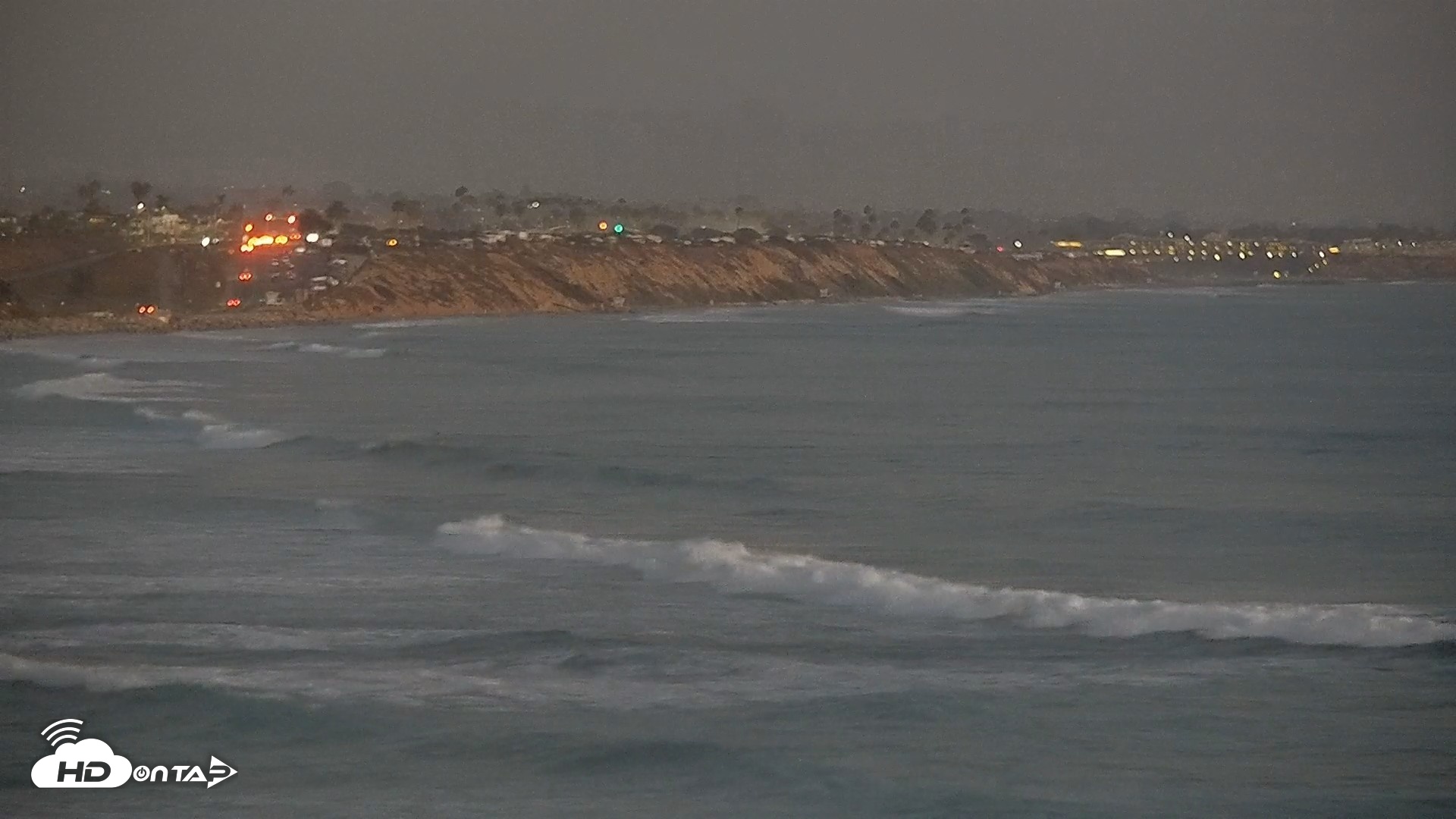 Snapshot of Terramar Point Surf Live Webcam taken Aug 25, 2026, 7:47pm PDT