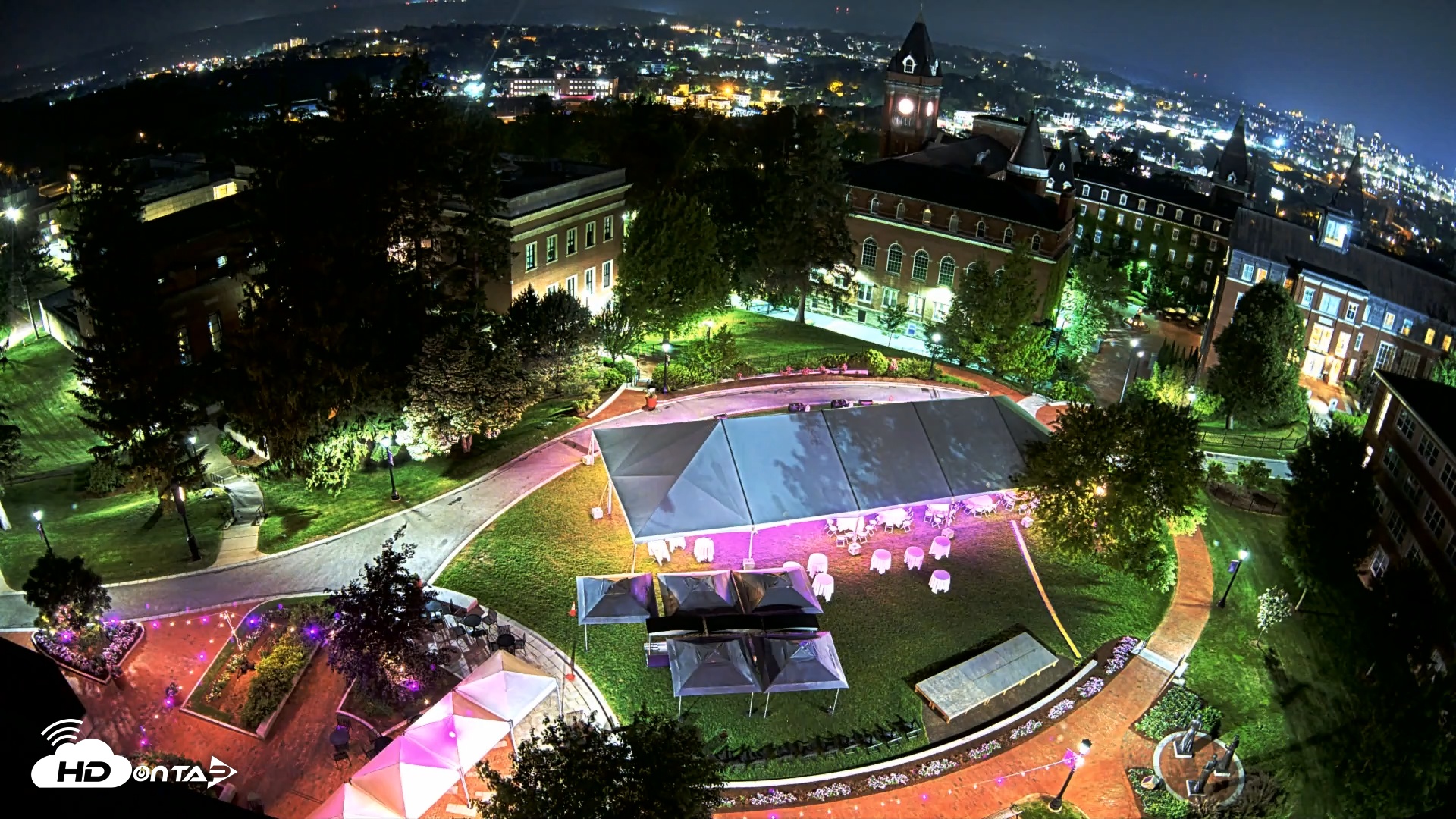 Snapshot of Holy Cross Hogan Courtyard taken Jun 5, 2025, 10:32pm EDT