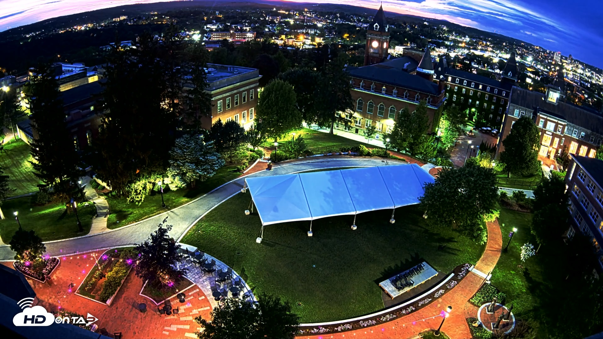 Snapshot of Holy Cross Hogan Courtyard taken Jun 2, 2025, 8:55pm EDT