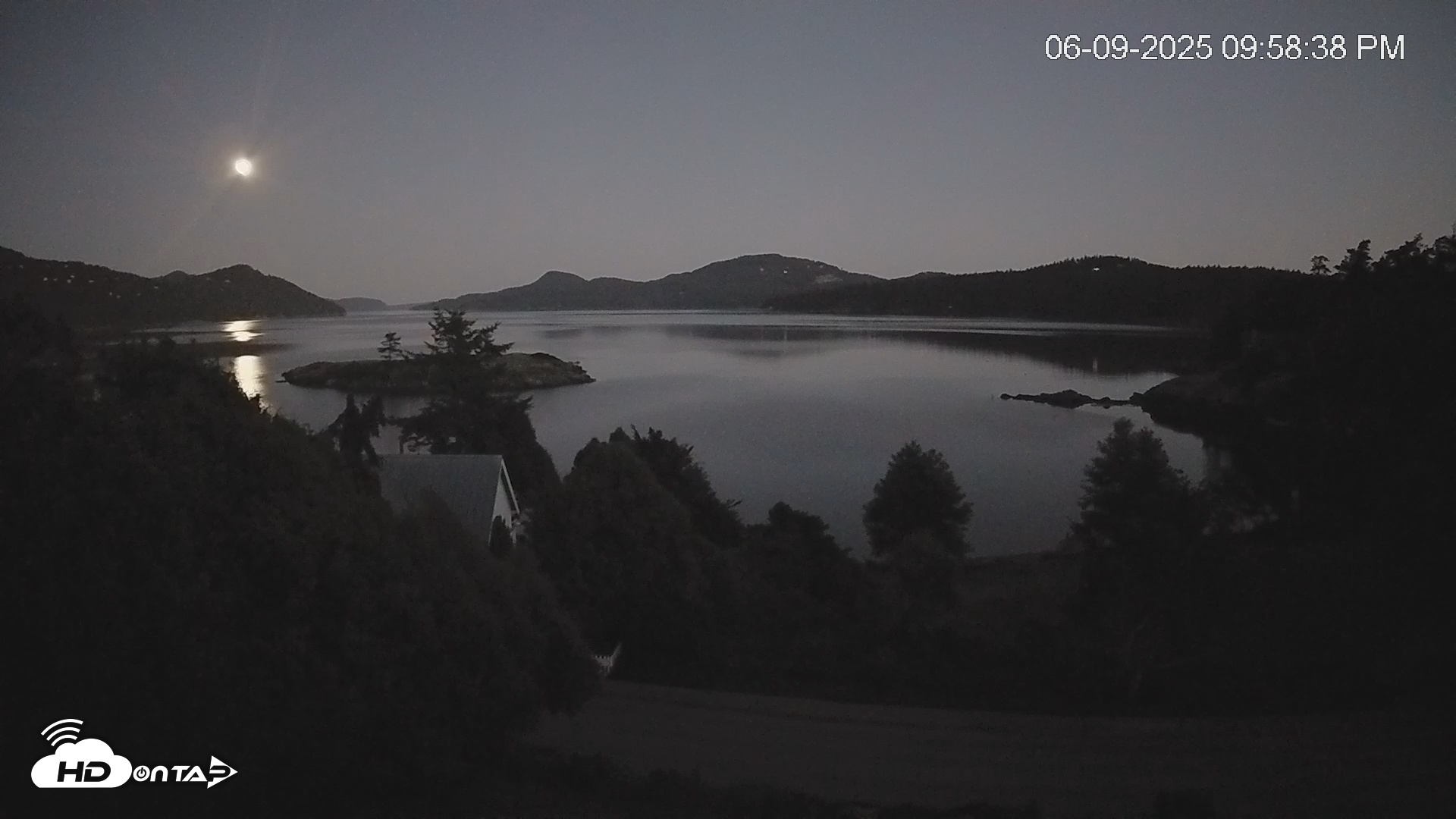 Snapshot of The Landmark On Orcas Island Live Webcam taken Jun 9, 2025, 9:59pm PDT