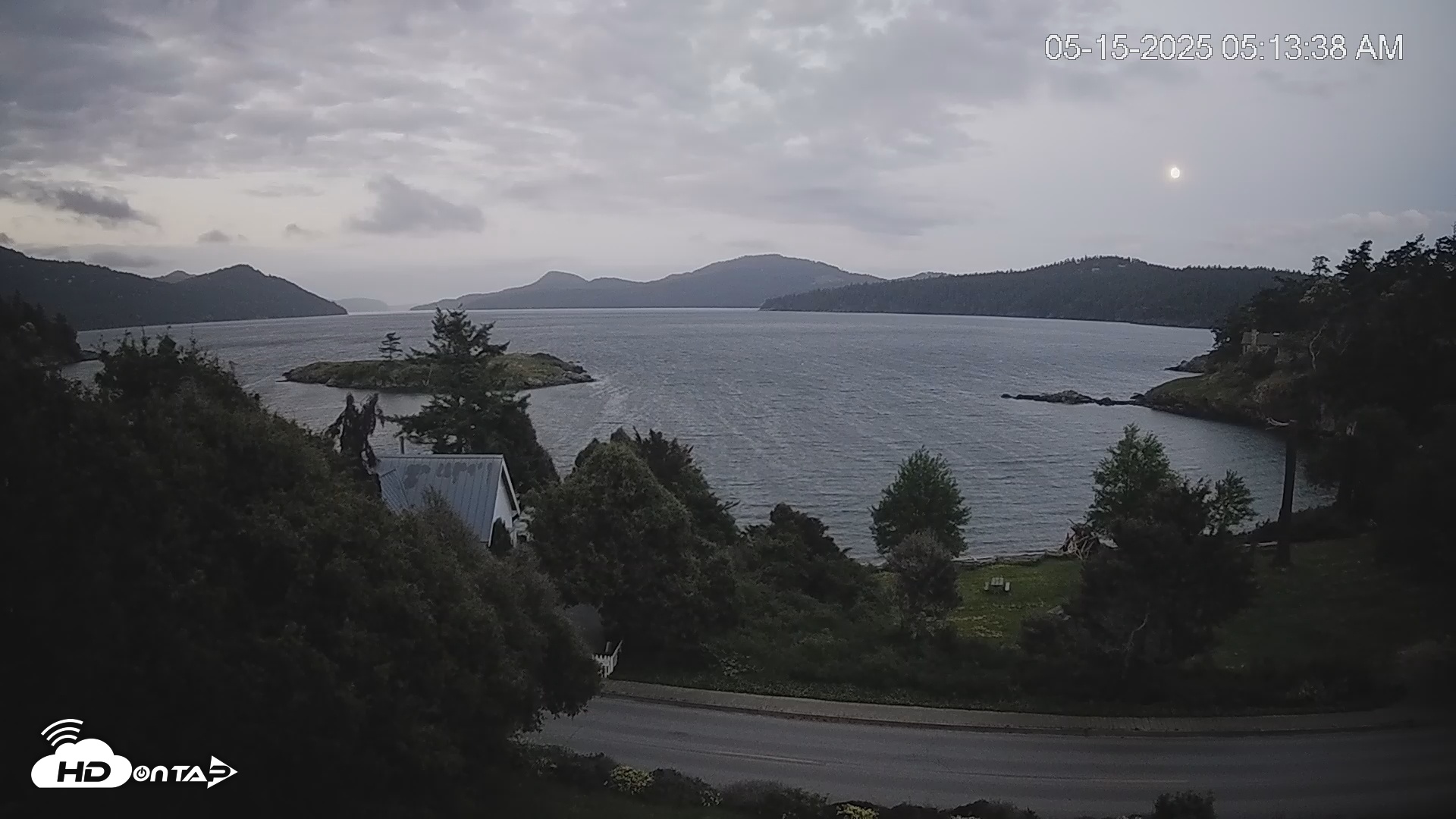 Snapshot of The Landmark On Orcas Island Live Webcam taken May 15, 2025, 5:14am PDT