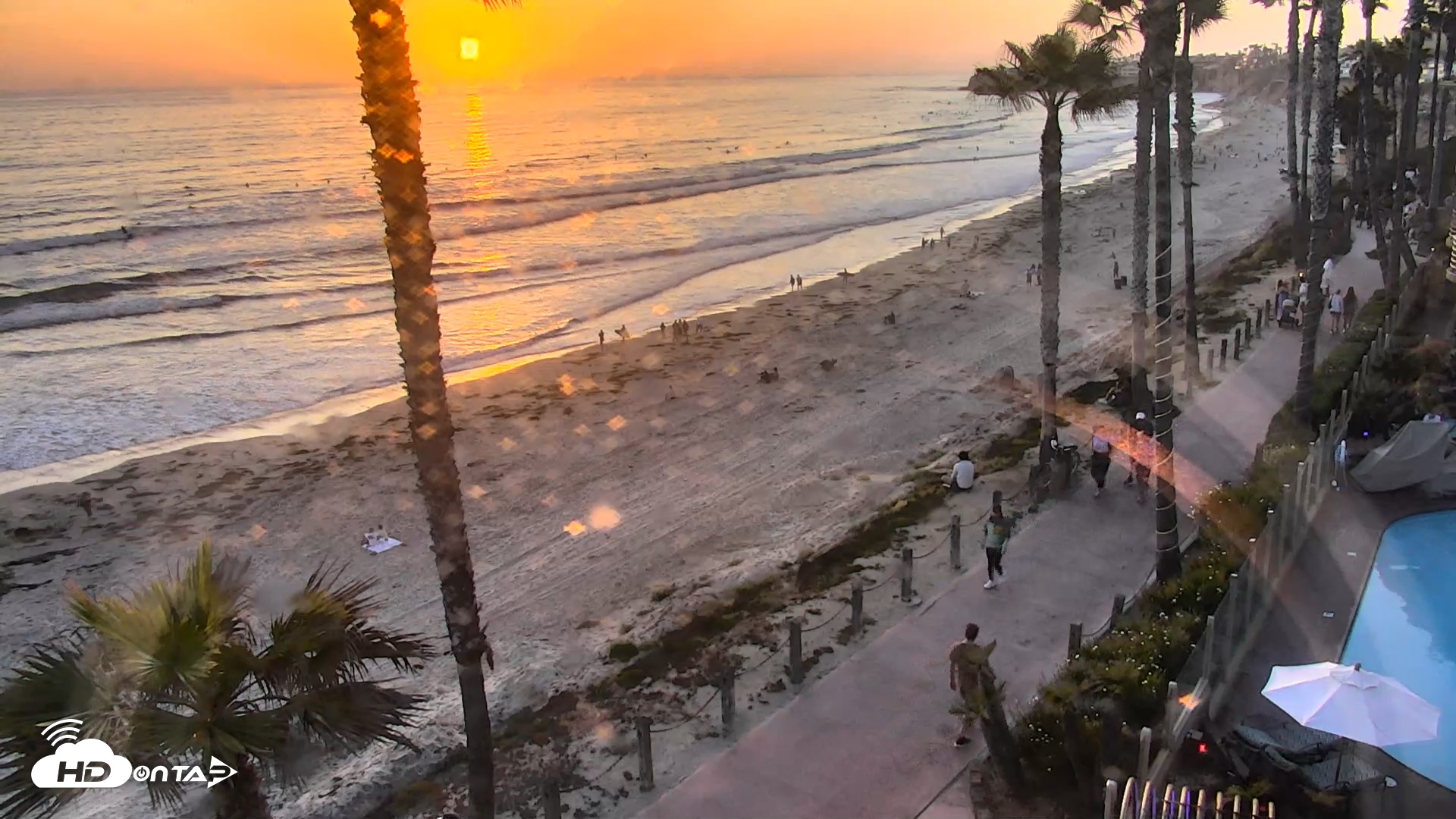 Snapshot of Pacific Beach Live Surf Webcam taken May 20, 2025, 7:37pm PDT