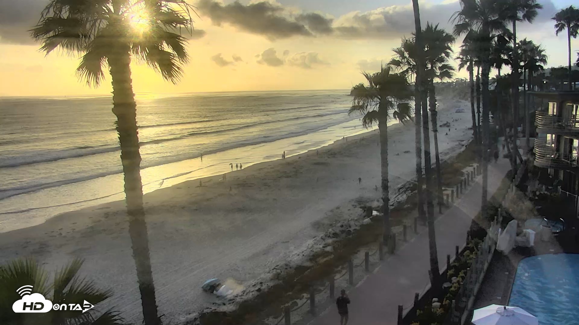 Snapshot of Pacific Beach Live Surf Webcam taken Jun 7, 2026, 7:12pm PDT