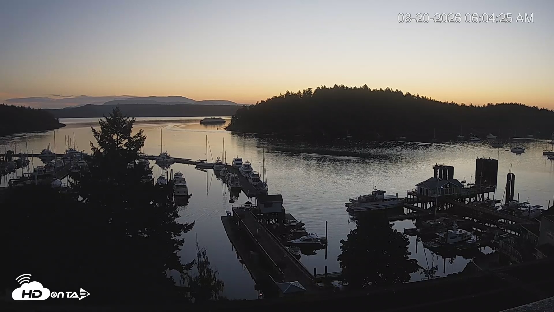 Snapshot of Friday Harbor - San Juan Island Live Webcam taken Aug 20, 2026, 6:05am PDT