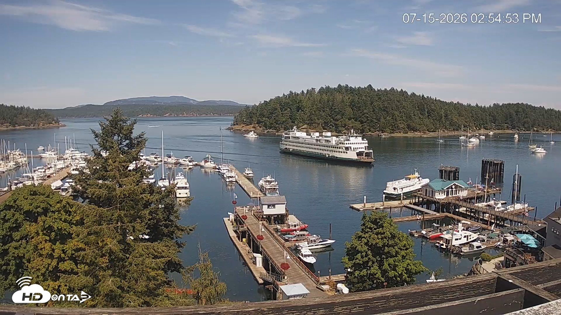 Snapshot of Friday Harbor - San Juan Island Live Webcam taken Jul 15, 2026, 2:55pm PDT
