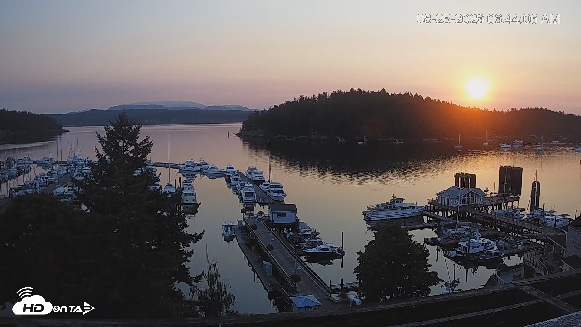 Snapshot of Friday Harbor - San Juan Island Live Webcam taken Aug 25, 2026, 6:44am PDT