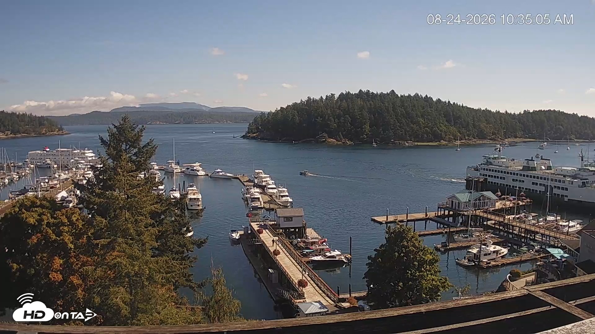 Snapshot of Friday Harbor - San Juan Island Live Webcam taken Aug 24, 2026, 10:35am PDT