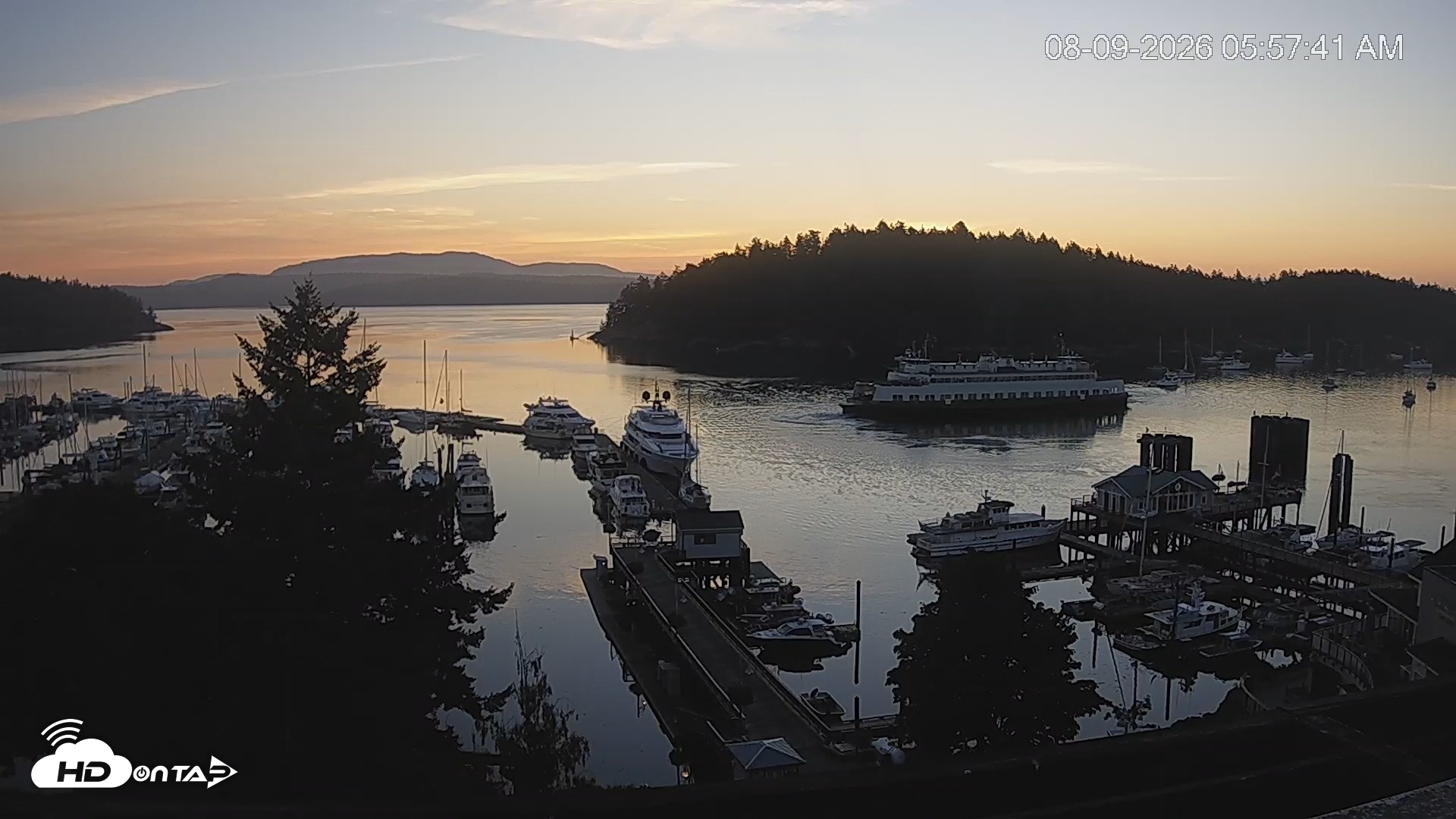 Snapshot of Friday Harbor - San Juan Island Live Webcam taken Aug 9, 2026, 5:58am PDT