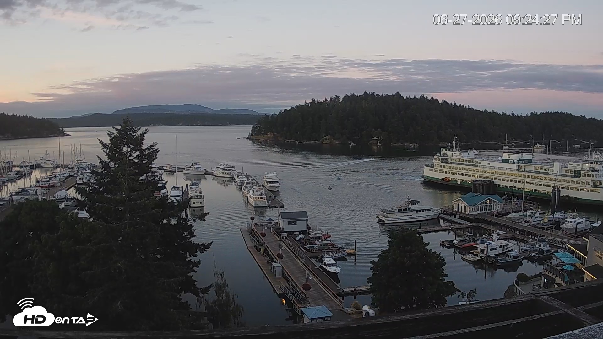 Snapshot of Friday Harbor - San Juan Island Live Webcam taken Jun 27, 2026, 9:25pm PDT