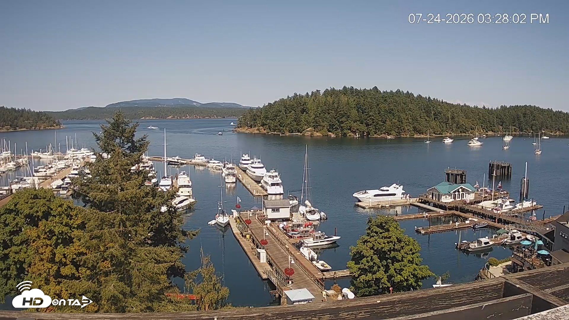 Snapshot of Friday Harbor - San Juan Island Live Webcam taken Jul 24, 2026, 3:28pm PDT