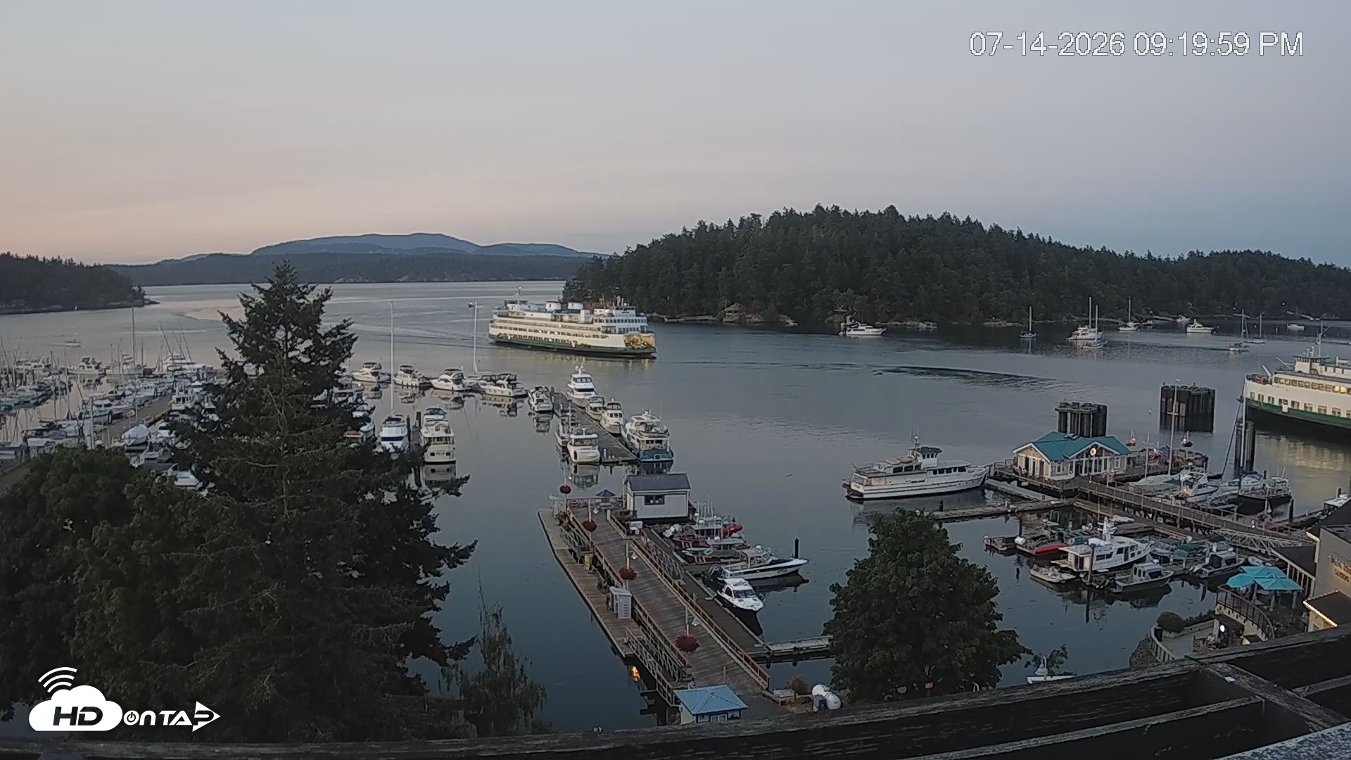 Snapshot of Friday Harbor - San Juan Island Live Webcam taken Jul 14, 2026, 9:20pm PDT