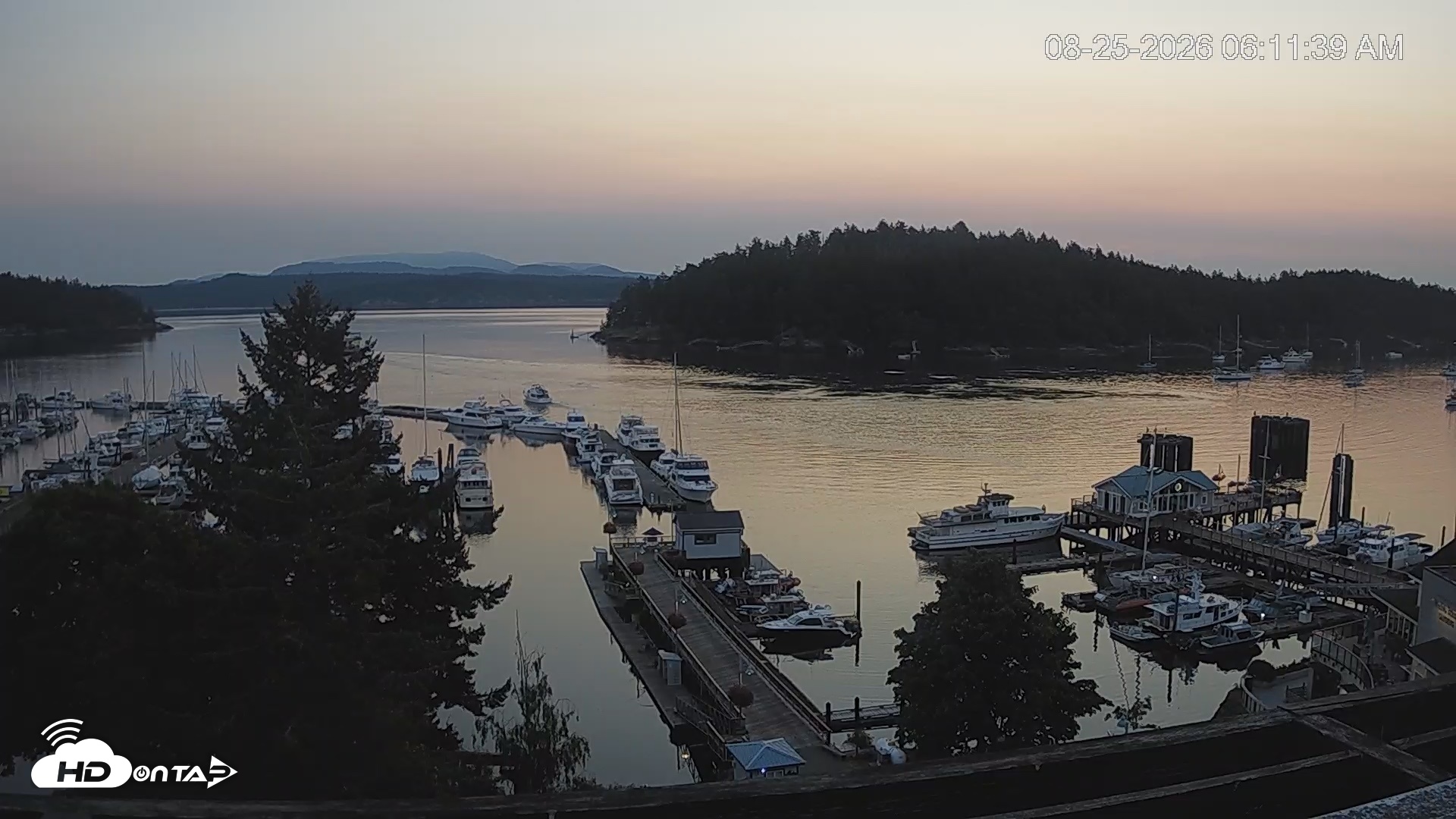 Snapshot of Friday Harbor - San Juan Island Live Webcam taken Aug 25, 2026, 6:12am PDT