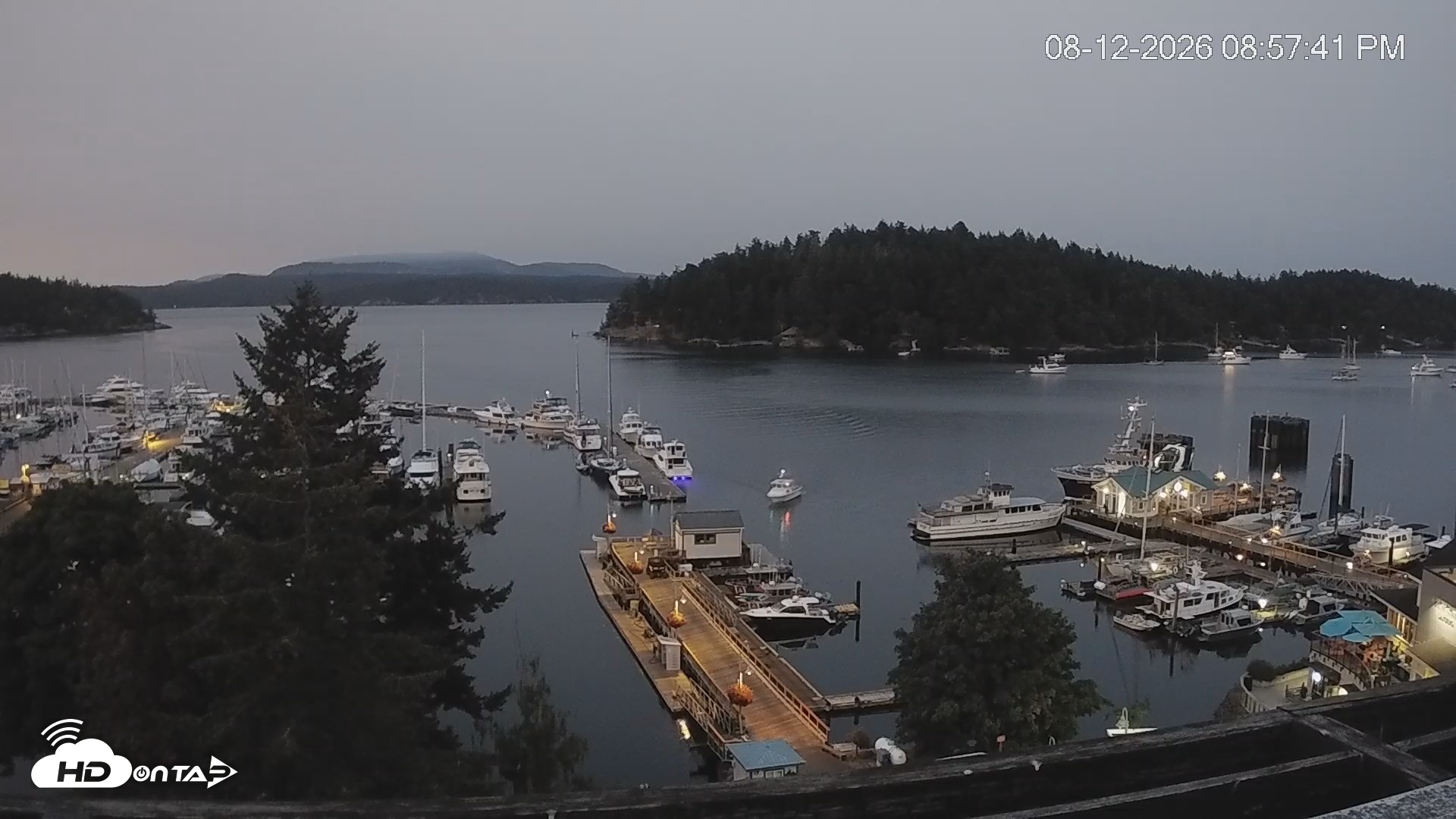 Snapshot of Friday Harbor - San Juan Island Live Webcam taken Aug 12, 2026, 8:58pm PDT