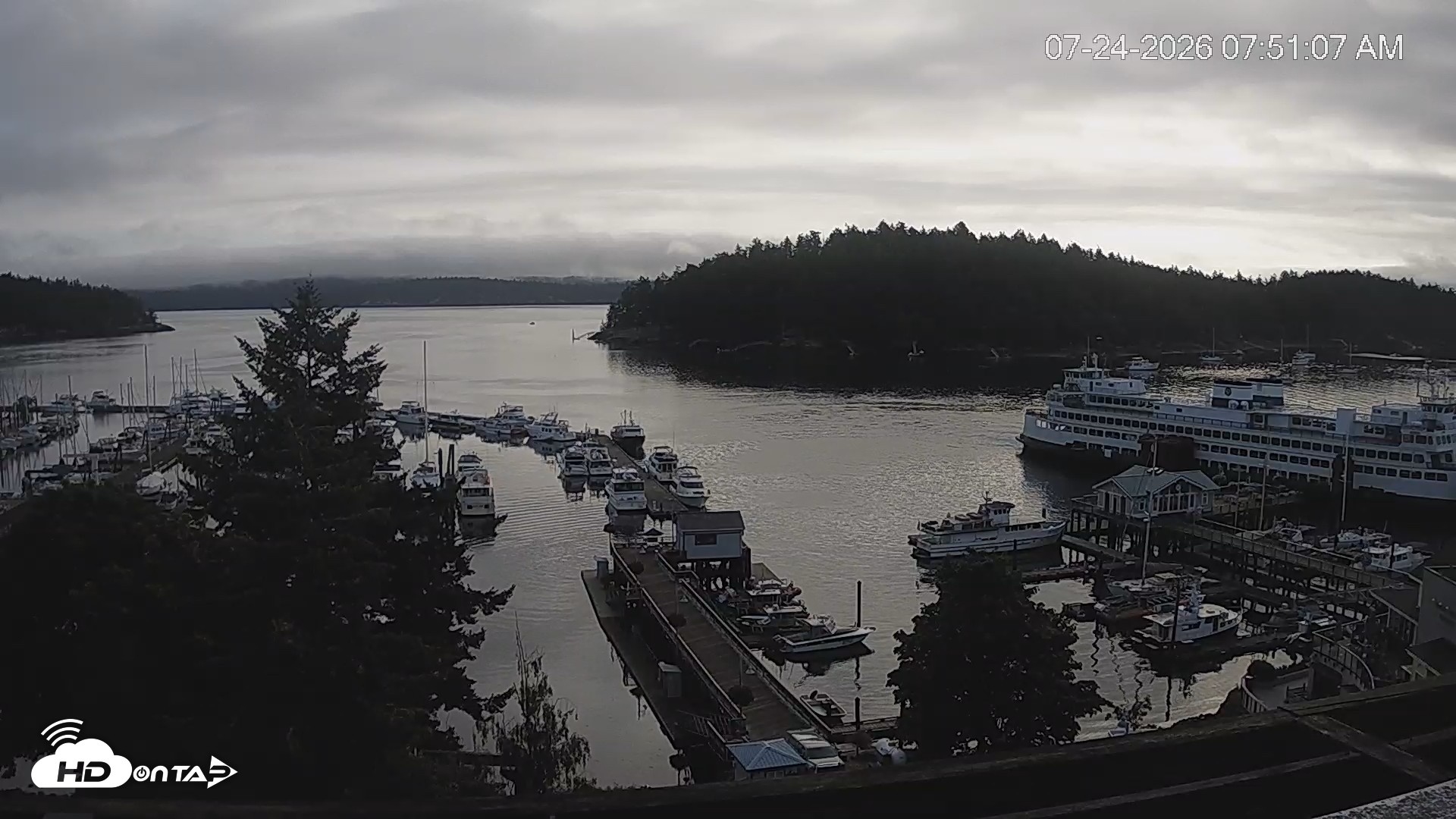 Snapshot of Friday Harbor - San Juan Island Live Webcam taken Jul 24, 2026, 7:52am PDT