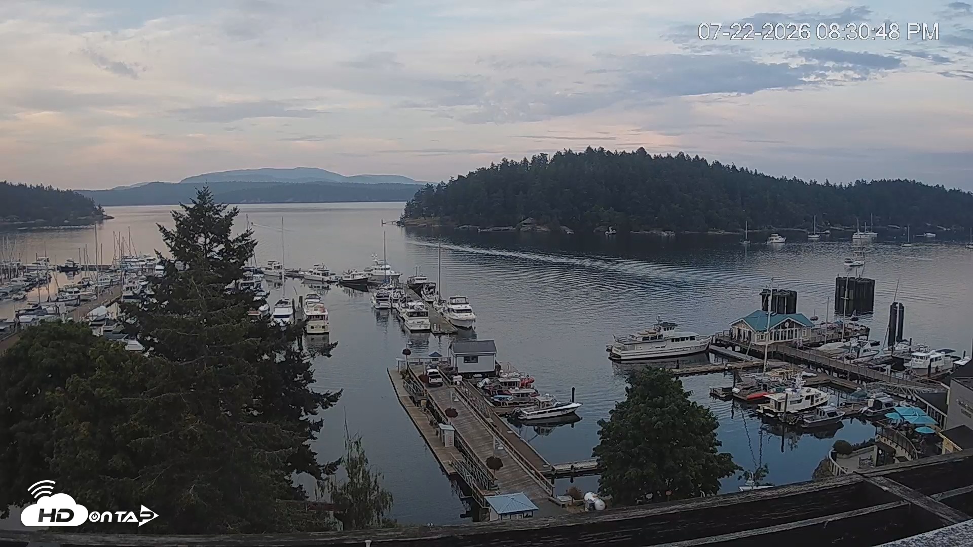 Snapshot of Friday Harbor - San Juan Island Live Webcam taken Jul 22, 2026, 8:31pm PDT