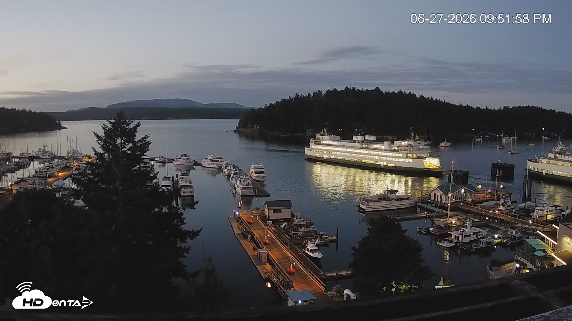 Snapshot of Friday Harbor - San Juan Island Live Webcam taken Jun 27, 2026, 9:52pm PDT