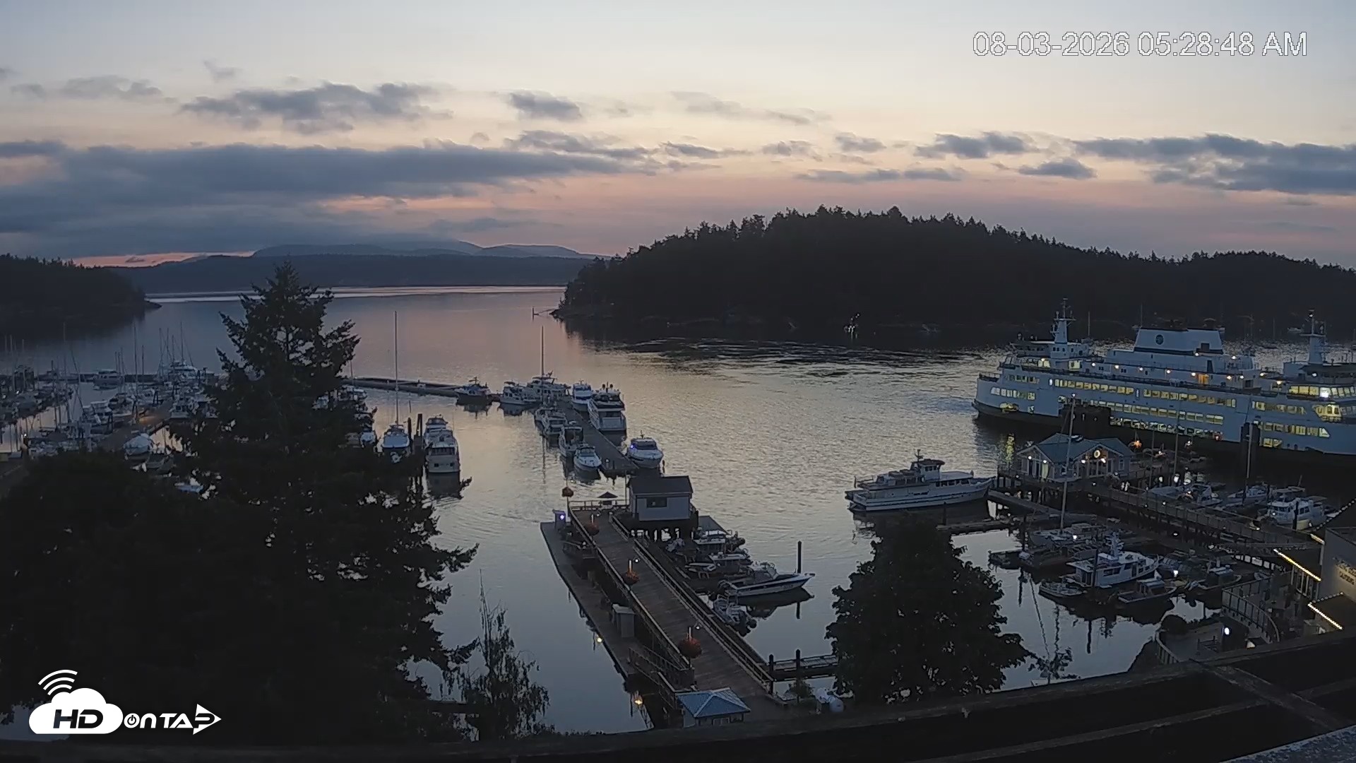 Snapshot of Friday Harbor - San Juan Island Live Webcam taken Aug 3, 2026, 5:29am PDT