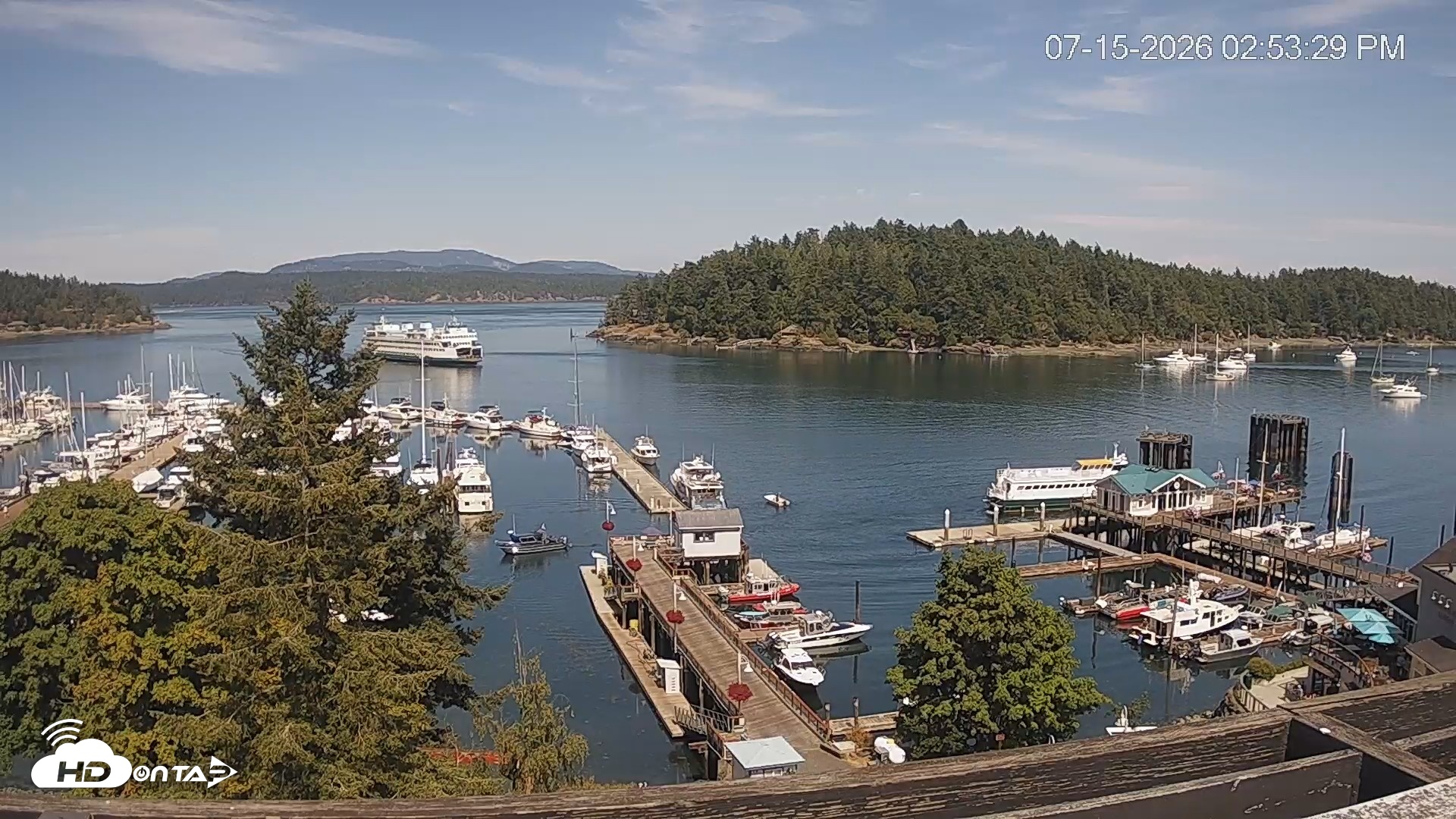 Snapshot of Friday Harbor - San Juan Island Live Webcam taken Jul 15, 2026, 2:54pm PDT